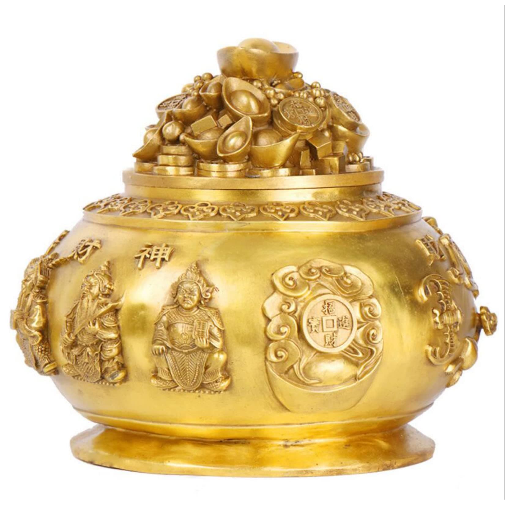 AERICKON Antique Copper Ornament Bronze Sculptures Brass Jubaopen Statues Vintage Home Decoration Figurines Curio