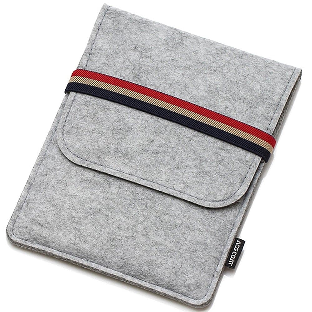 Premium Slim Light Felt Protective Sleeve Case Pouch Pocket Cover Carrying Envelope Bag With Elastic Colorful Belt For iPad Air / iPad Air 2 ( Light Gray,iPad Air / Air 2 )