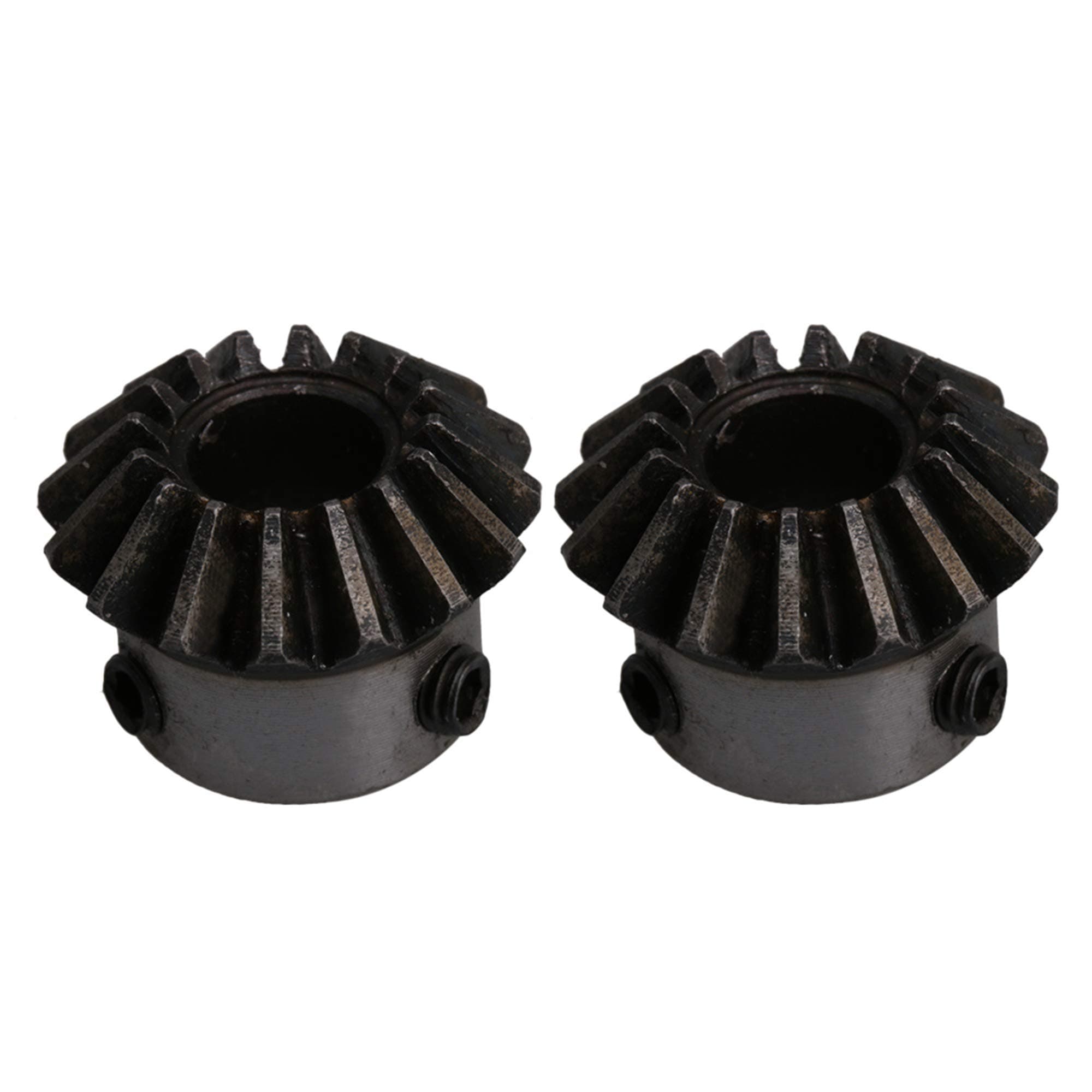 45 Steel Wheel Tapered Bevel Gear 1.5 Module 16 Turn 90 Degree Silver & Black Pack of 2 Silver and Black (10mm)