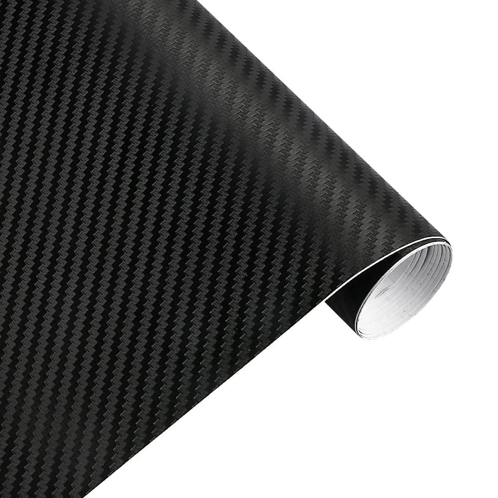 3D Carbon Fiber Vinyl Film Car Wrap Sticker 5ft x 1ft Sheet Roll Black Interior DIY 12 Inch x 60 Inch (Black)