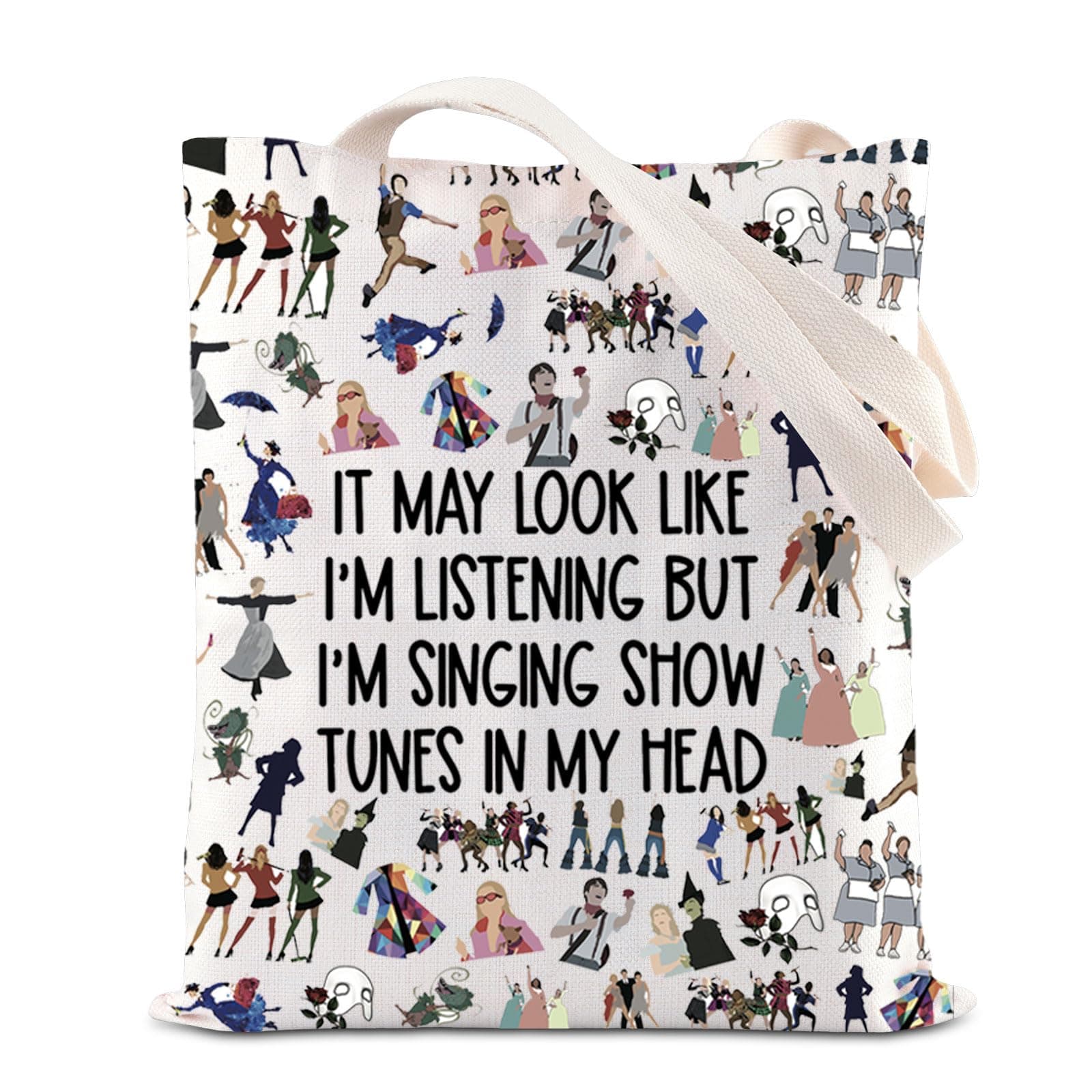 TSOTMO Broadway Musical Handbag Theatre Drama Tote Bag Show Tune Singer Theater Lover Gift Actor Actress Theatre Life Gift