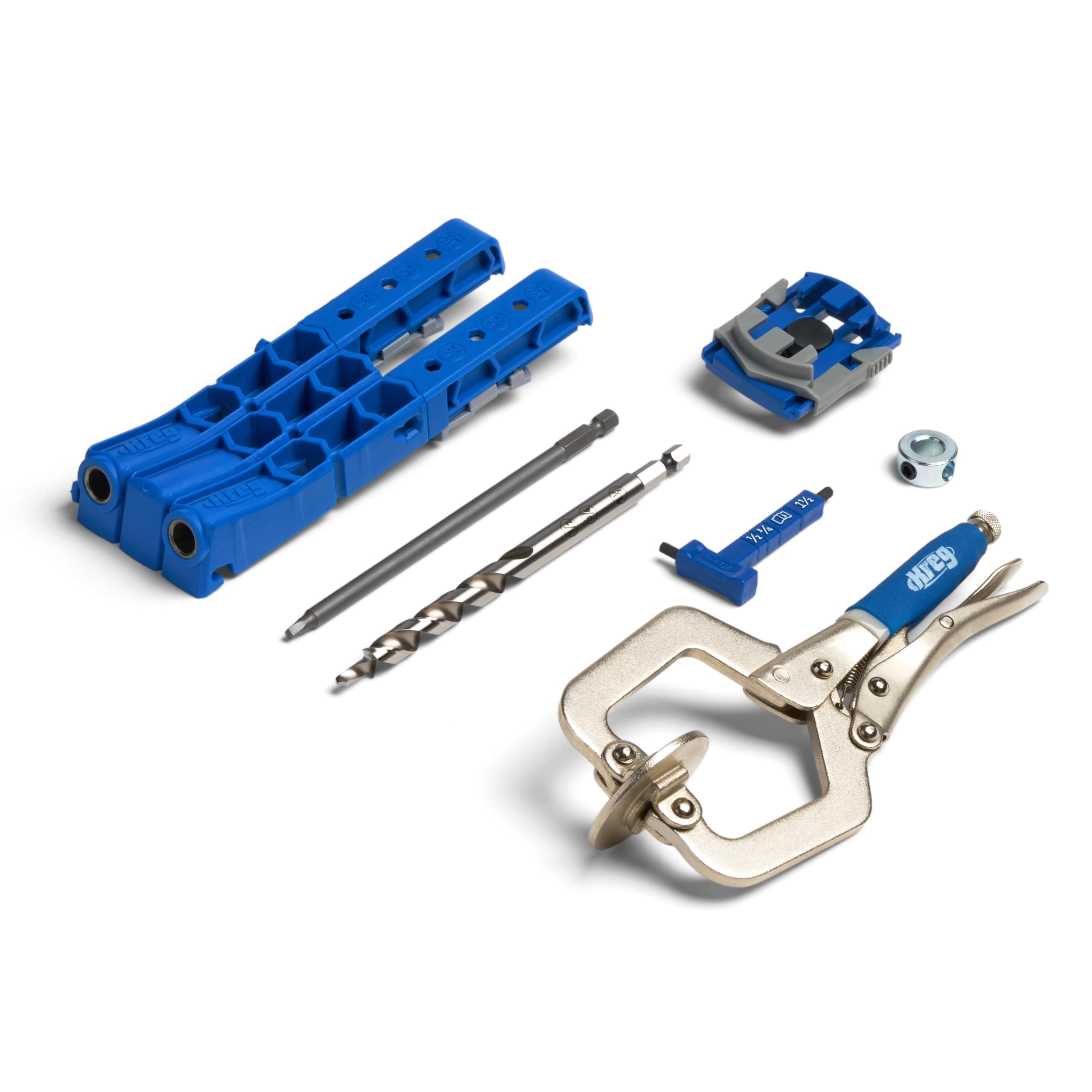 KPHJ320-22 Pocket-Hole Jig 320 with Classic 2 Inch Face Clamp - Small, Durable Jig for Tight Spaces - Easily Adjustable Drill Guides - For Materials 1/2" to 1 1/2" Thick