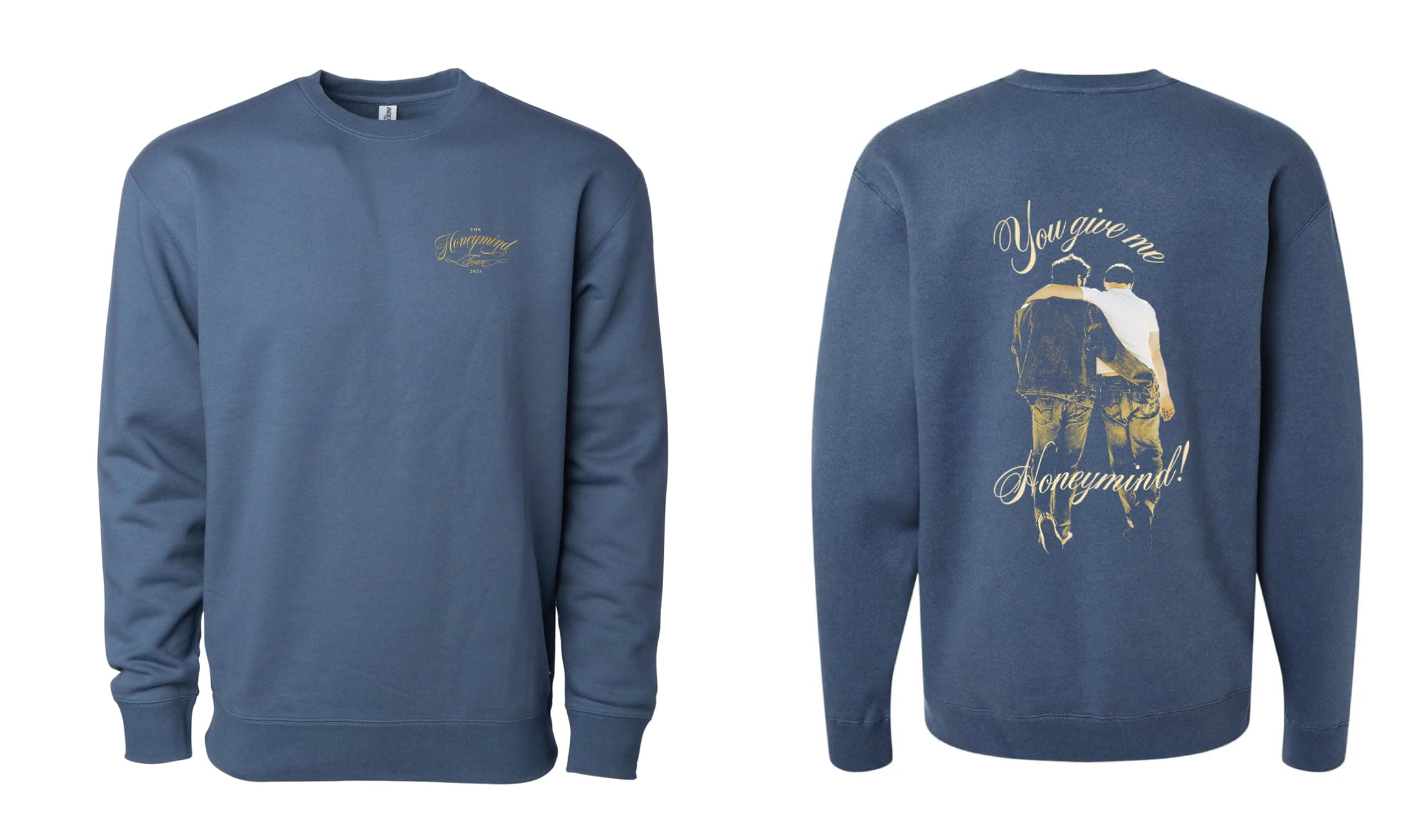 Ben Platt Unisex-Adult Standard Official Merch Honeymind Tour Crewneck Blue