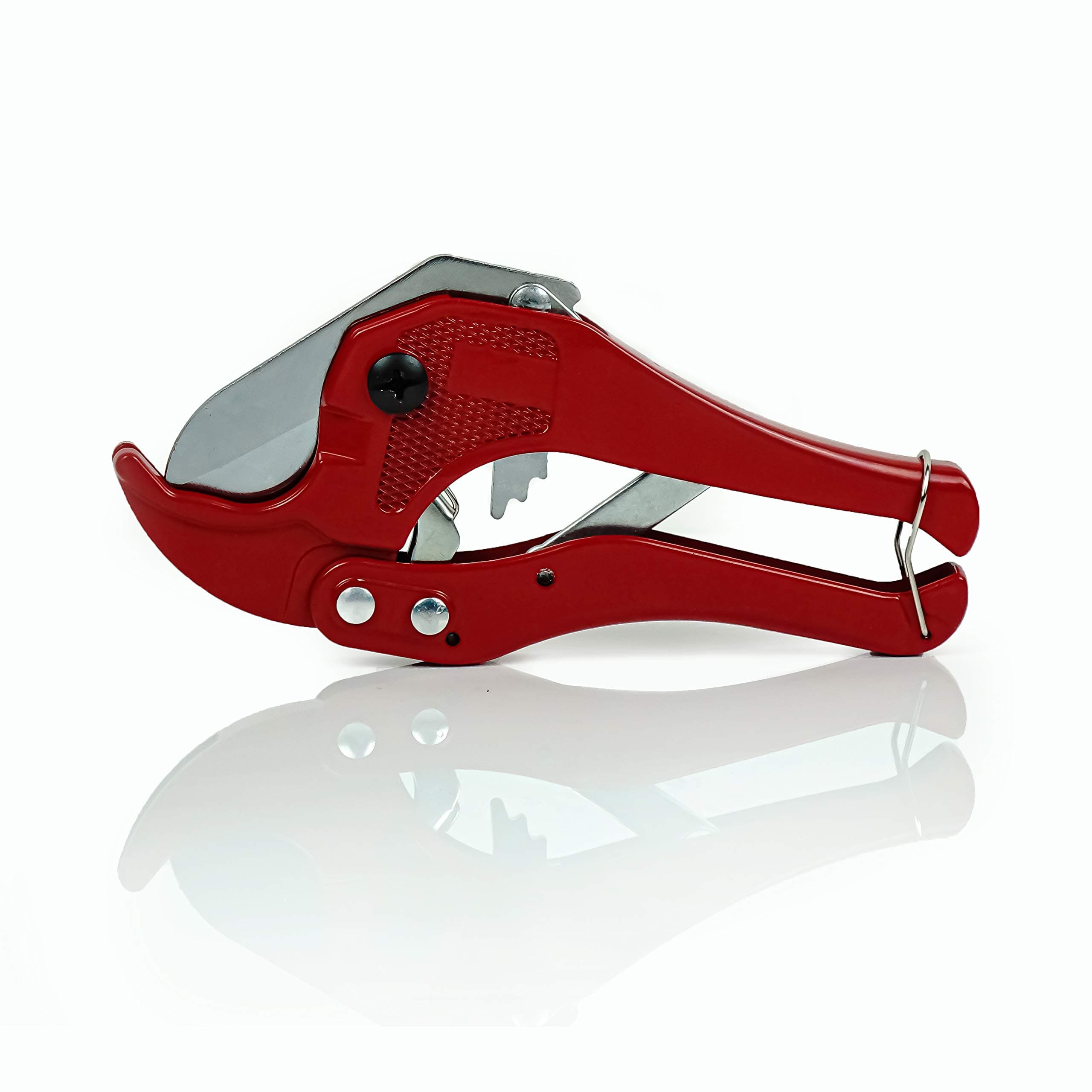 Pipe and Conduit Cutter - 42mm Outside Diameter Ratchet System to Cut PVC PEX PPR Plastic Pipes Rubber Hoses