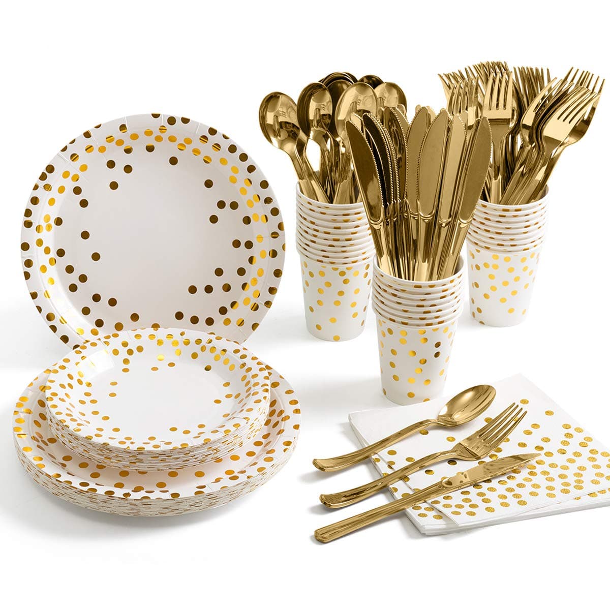 White and gold dinnerware set