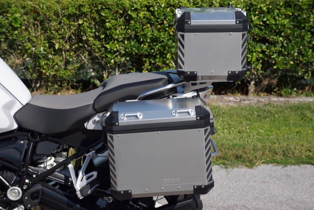 gs000251 Motorcycle Reflective Decals Chevrons for BMW GS Adventure Touratech Panniers and Top Case - Black Reflective