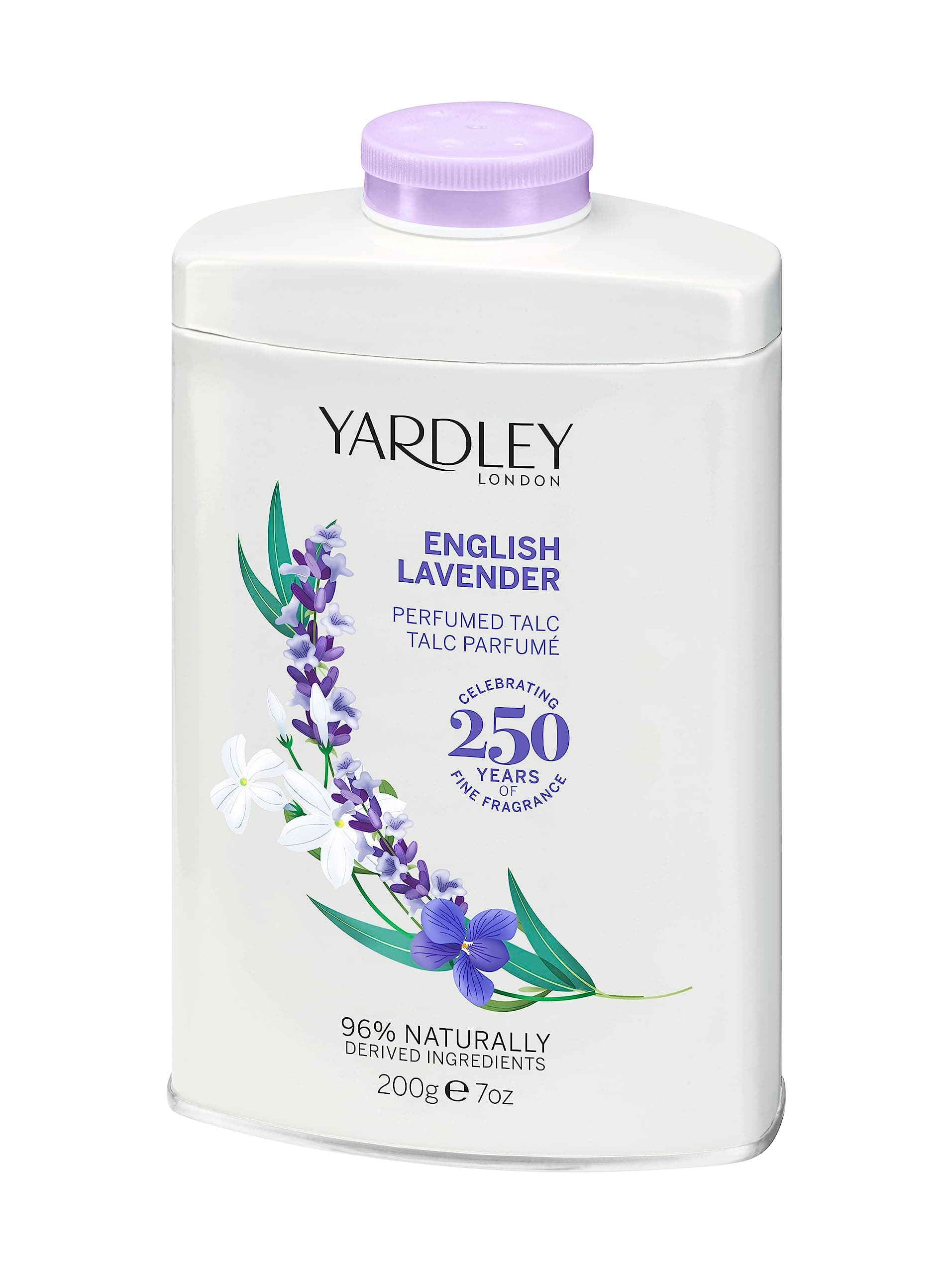 English Lavender 7 Oz/200g Perfumed Talc, Floral Scent, Soothing, 283g