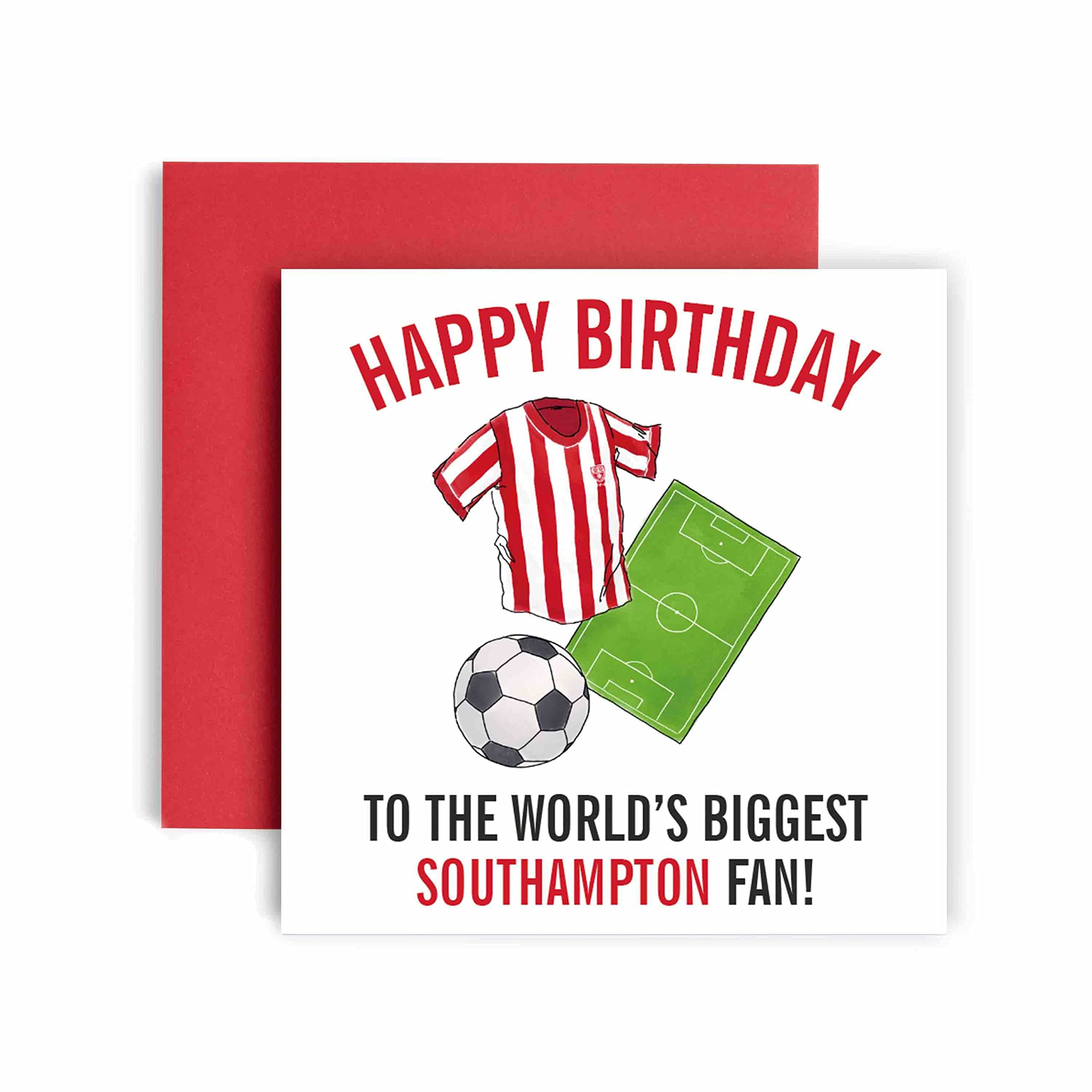 Huxters Football Cards for Southampton Fans – Happy Birthday Card for Dad, Husband, Grandad, Brother, Son – Men Birthday Card for him - Football Themed Illustrations 14.8cm (Southampton)