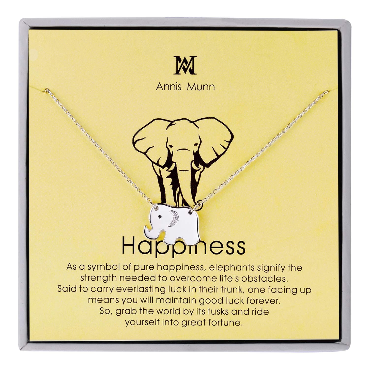 Good Luck Necklace - 925 Sterling Silver Elephant Pendant Necklace Jewelry Birthday Gift for Women