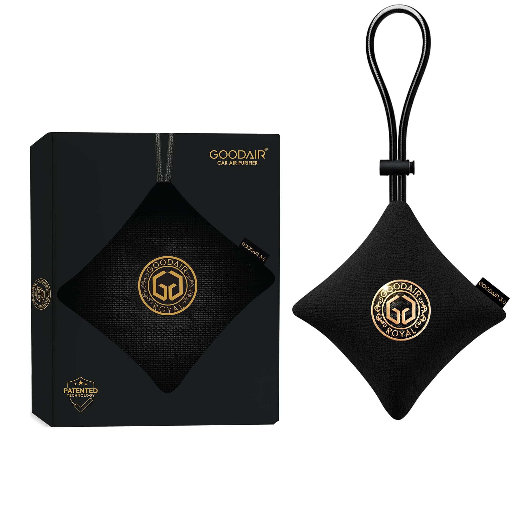 – GOODAIR 2.0 Premium Non-electric Car Air Purifier | Super Black | Tested & Certified to Absorb Toxic Gases | Advanced Impregnated Activated Carbon | 24/7 Air Purification