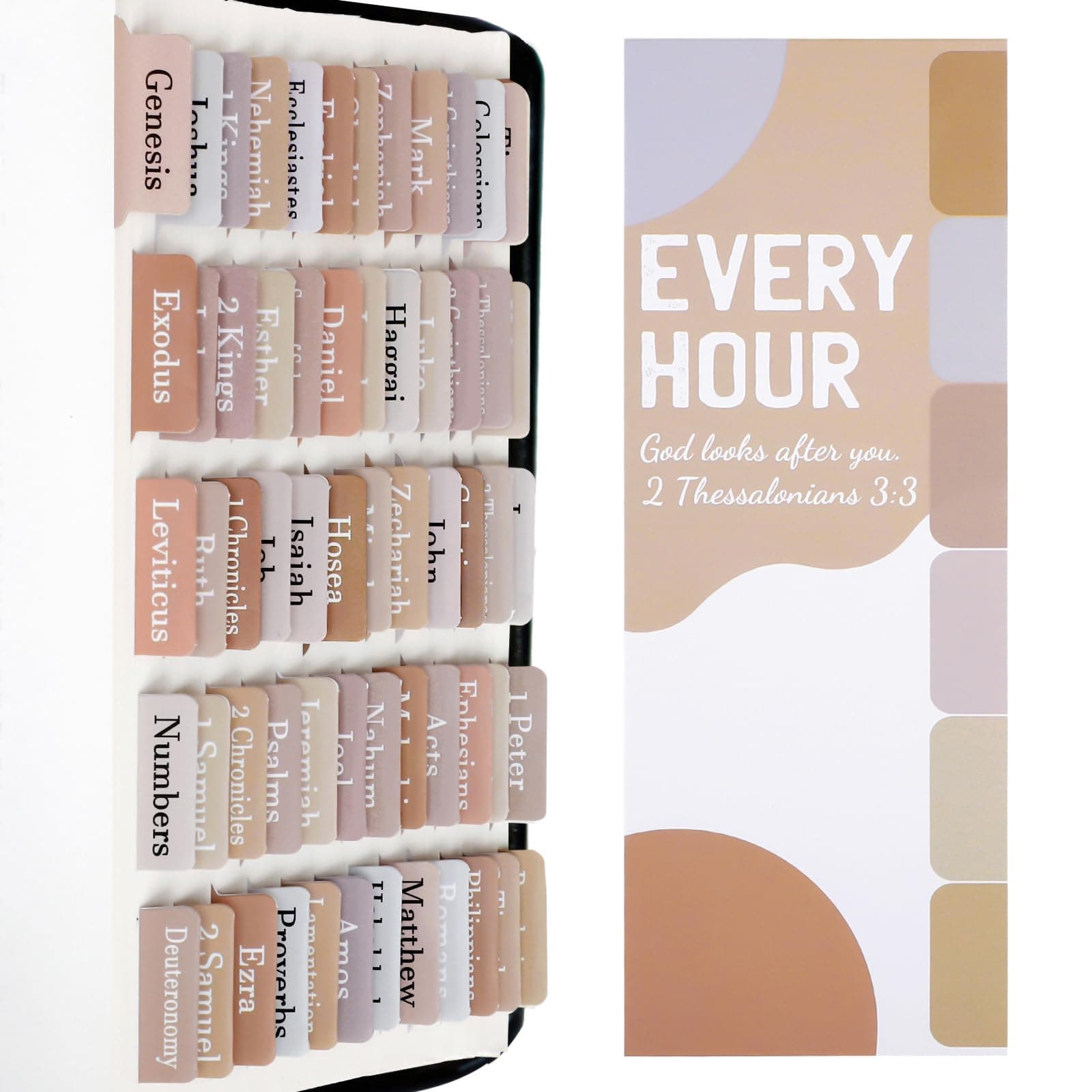 Brown Bible Tabs for Bible Journaling Supplies,Bible Study Tabs for Women and Men,66 Old and New Testament Bible Book Index Tabs for Christian Gift