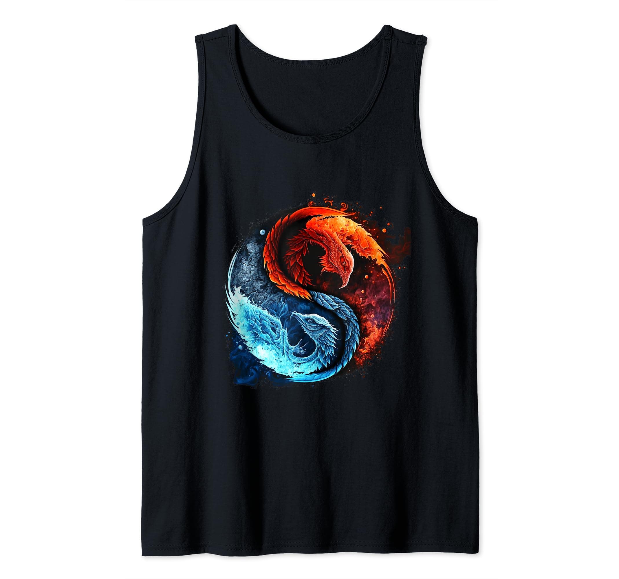 Yin Yang Fire Phoenix & Ice Dragon Balance of Life Tank Top