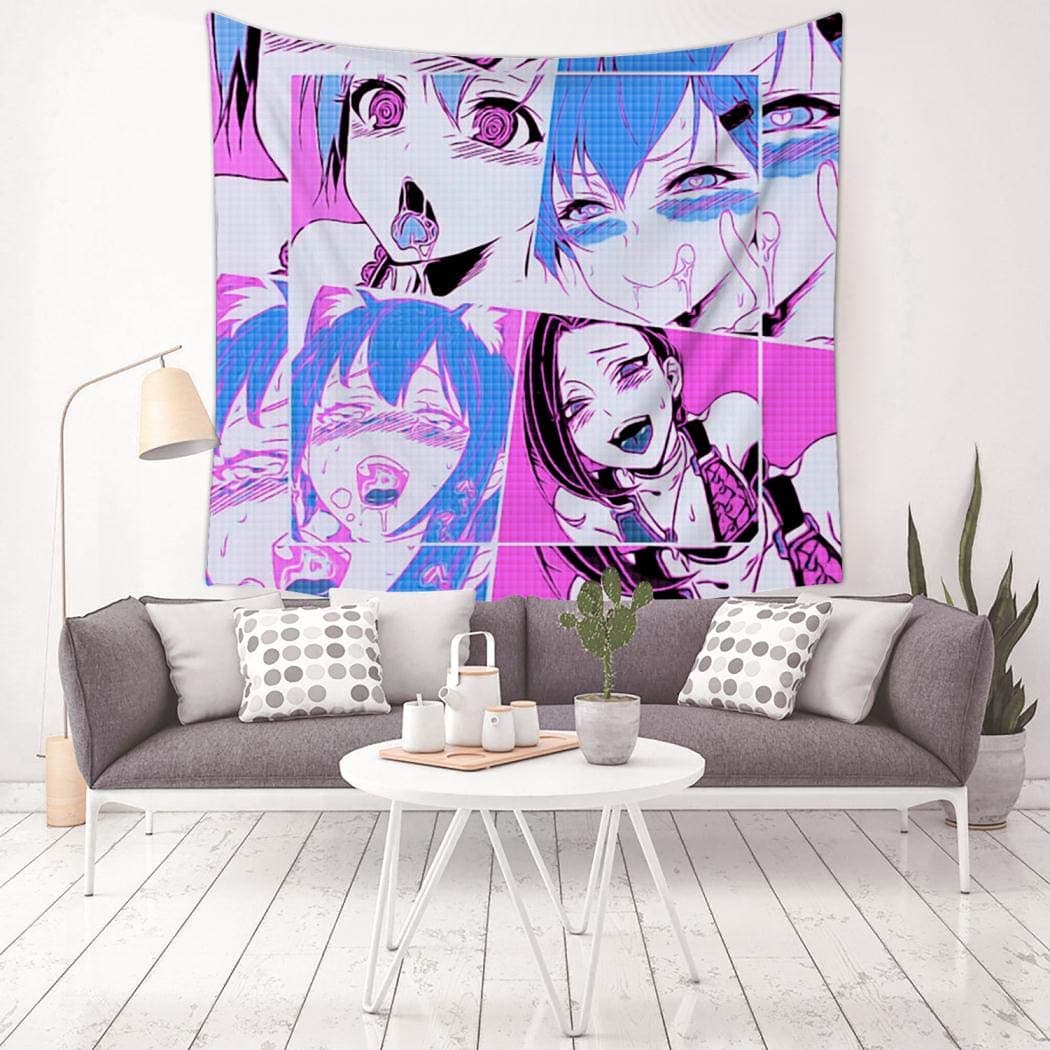 MARSHA BALL Hen-tai Ha-ven Tapestry Wall Hanging 3D Printing Home Decorations for Living Room Bedroom Dorm Decor (59.1 x 59.1 Inch)