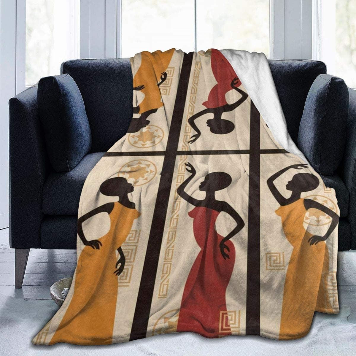 Ouqiuwa Beautiful African American Women Vintage Throw Blanket Plush Microfiber Flannel Fleece Blanket 50X40 Inch for Bed Sofa Couch Camping Travel