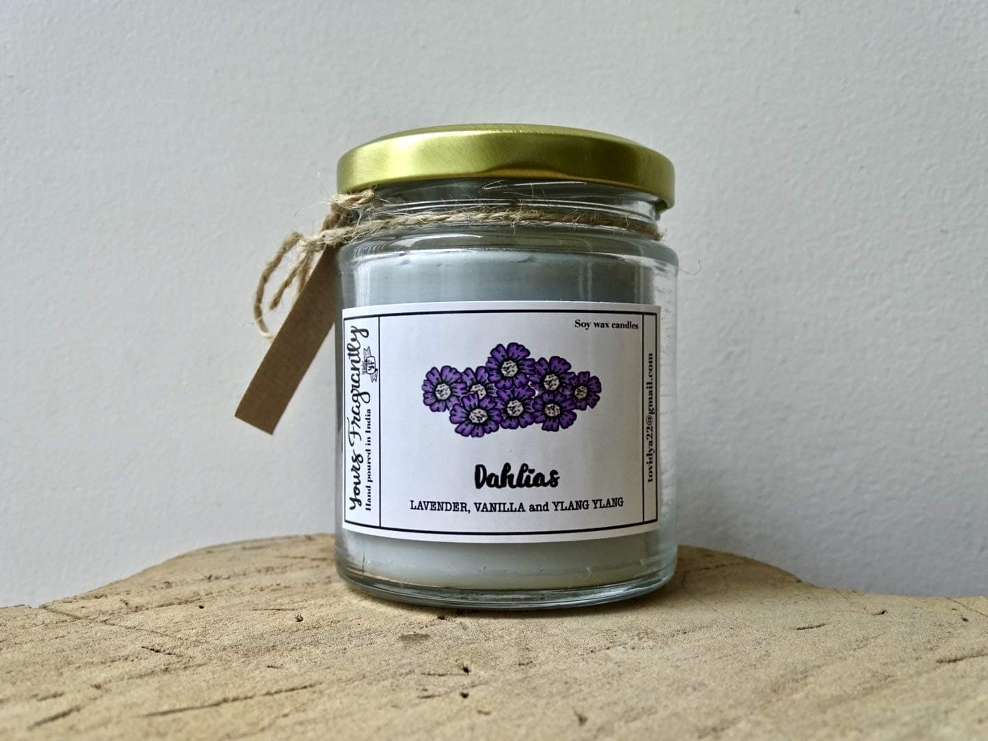 Yours Fragrantly I Dahlias (Lavender, Vanilla & Ylang Ylang) I Eco-Friendly I Scented Soy Wax Candle I Handmade in India