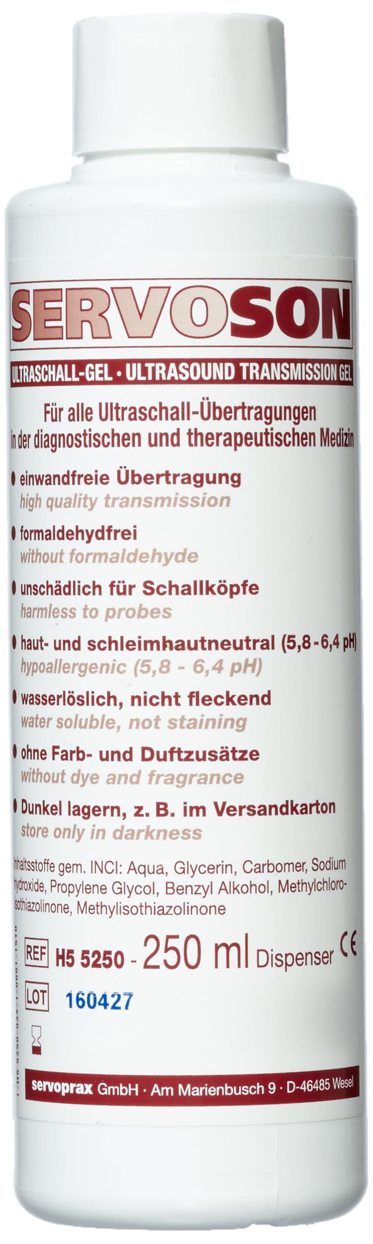 Servoson Ultrasound gel Dispenserflasche 250 ml