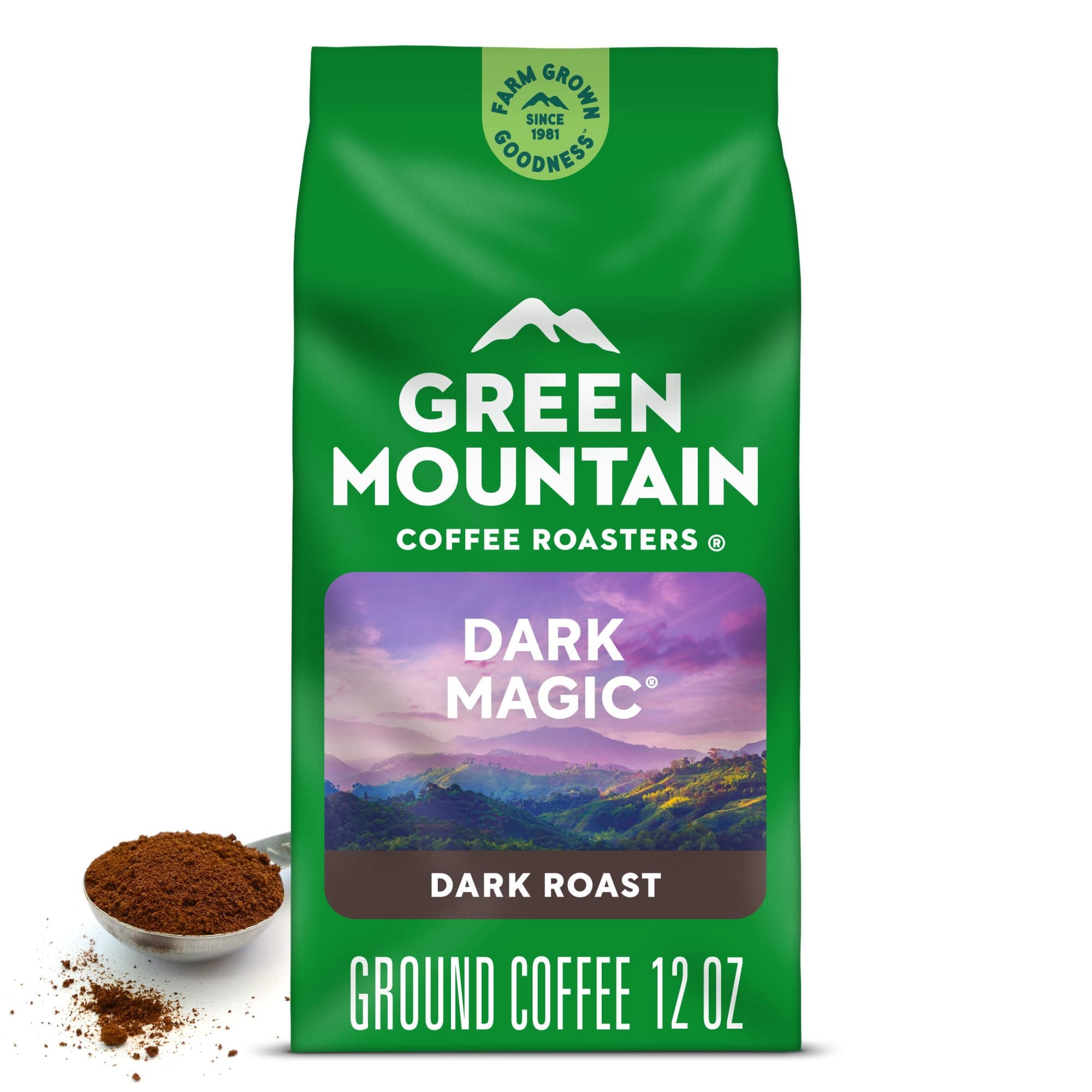 Green Mountain Coffee Roasters, Dark Magic, Ground Coffee, Dark Roast, Bagged 12oz.