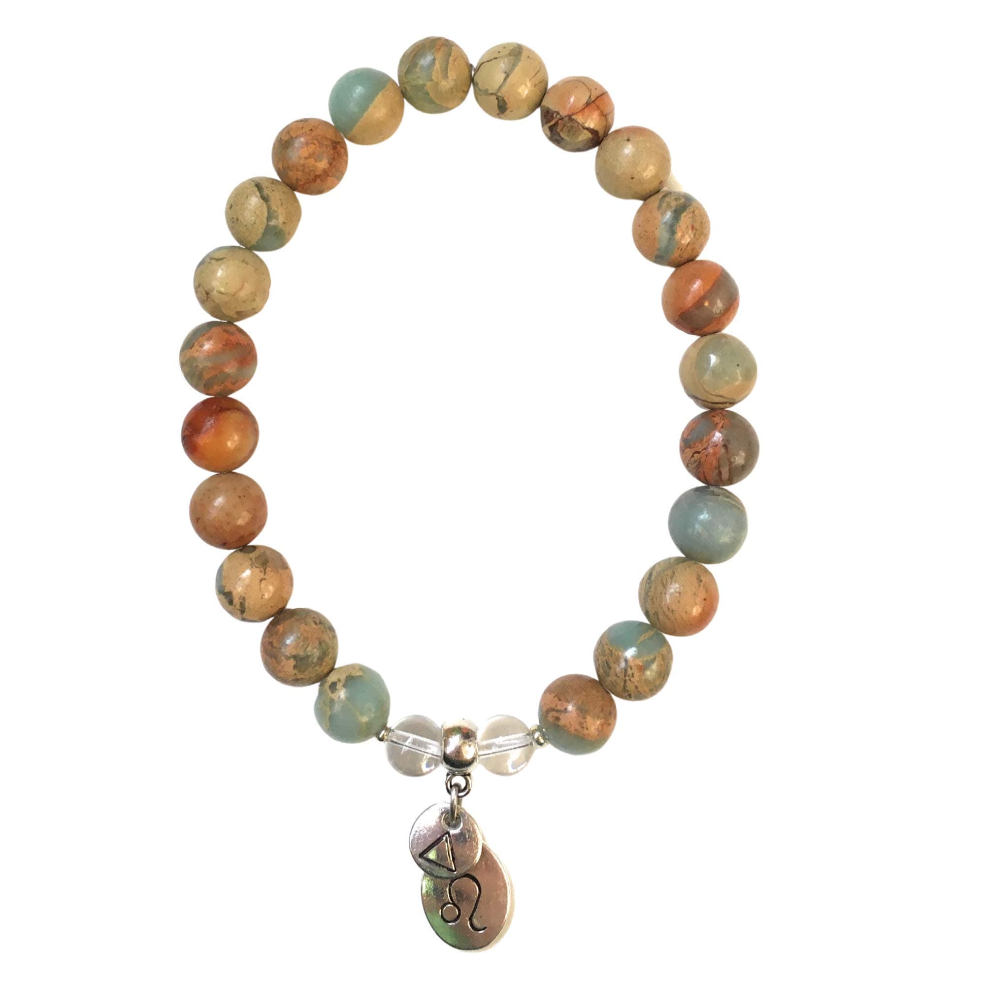 Leo Zodiac Bracelet with Moon Sign and Fire Element Charms for Inner Peace