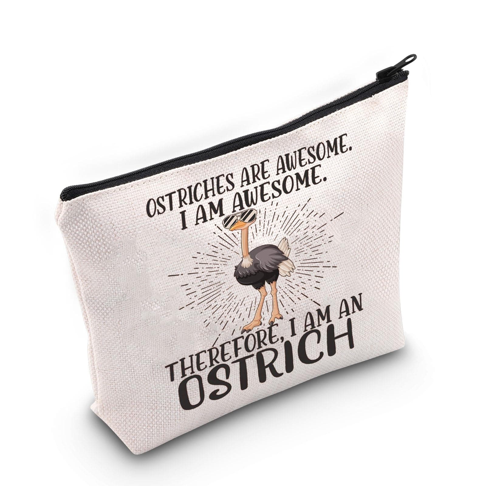 Ostrich Cosmetic Makeup Bag Ostrich Lover Gift Ostriches Are Awesome Makeup Zipper Pouch Bag For Ostrich Fans, Ostriches Are Awesome, Cosmetic Bag