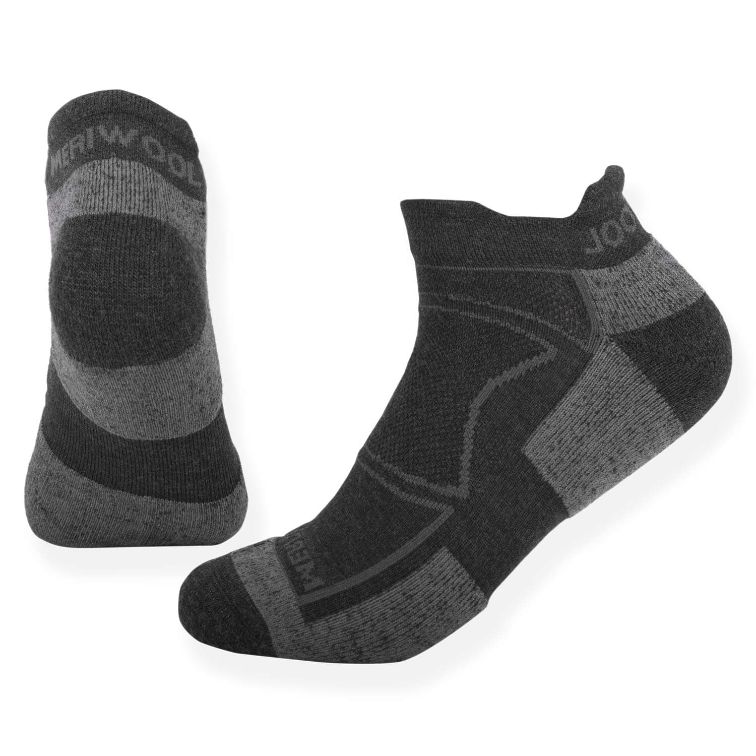 MERIWOOL2 Pairs Low Cut Merino Wool Cushion Athletic Ankle Socks for Men and Women