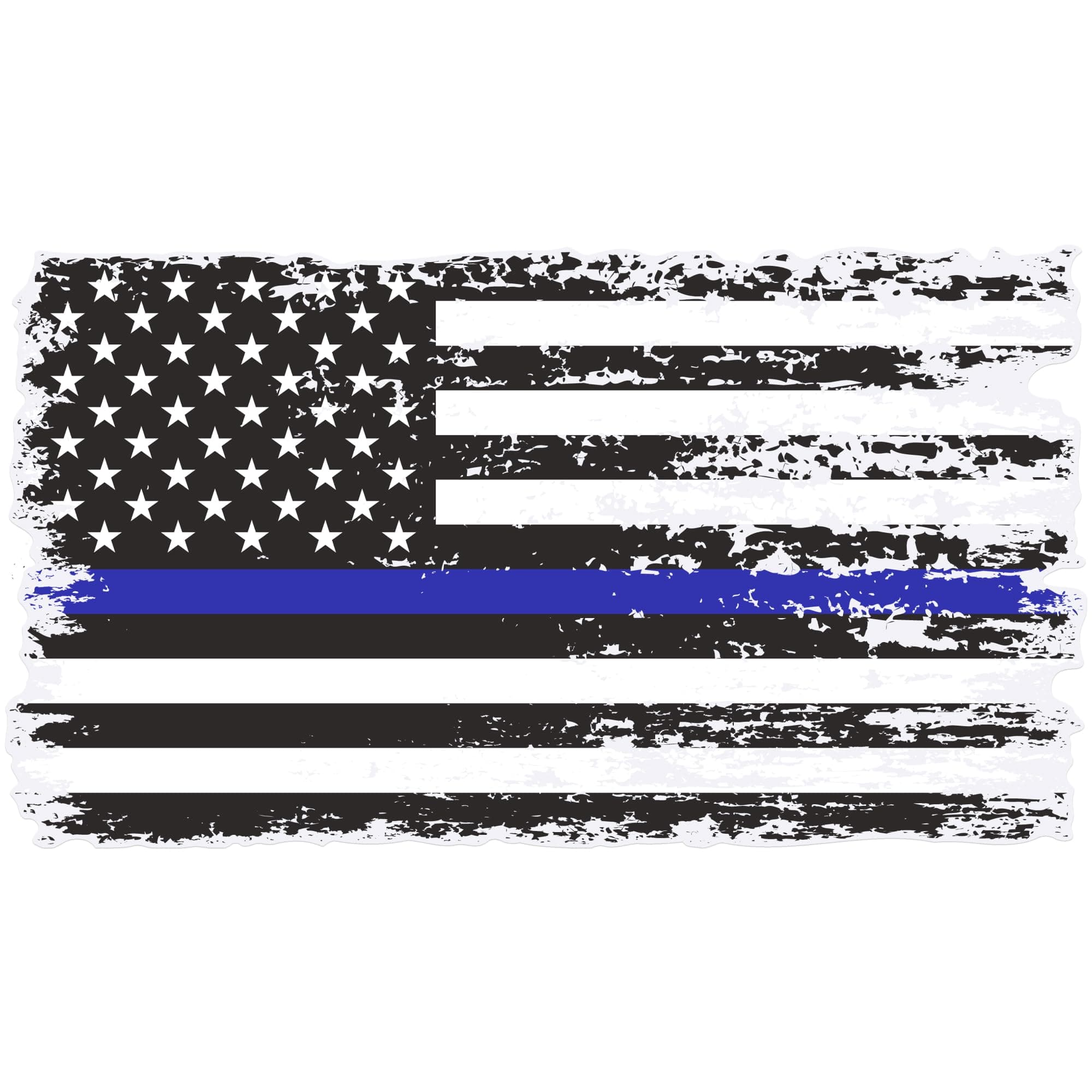 Stickios Thin Blue Line Sticker - Back the Blue Distressed American Flag Police Decal for Cars, Trucks & Vehicle Windows - Made in USA (5.9 x 3.2 inches)