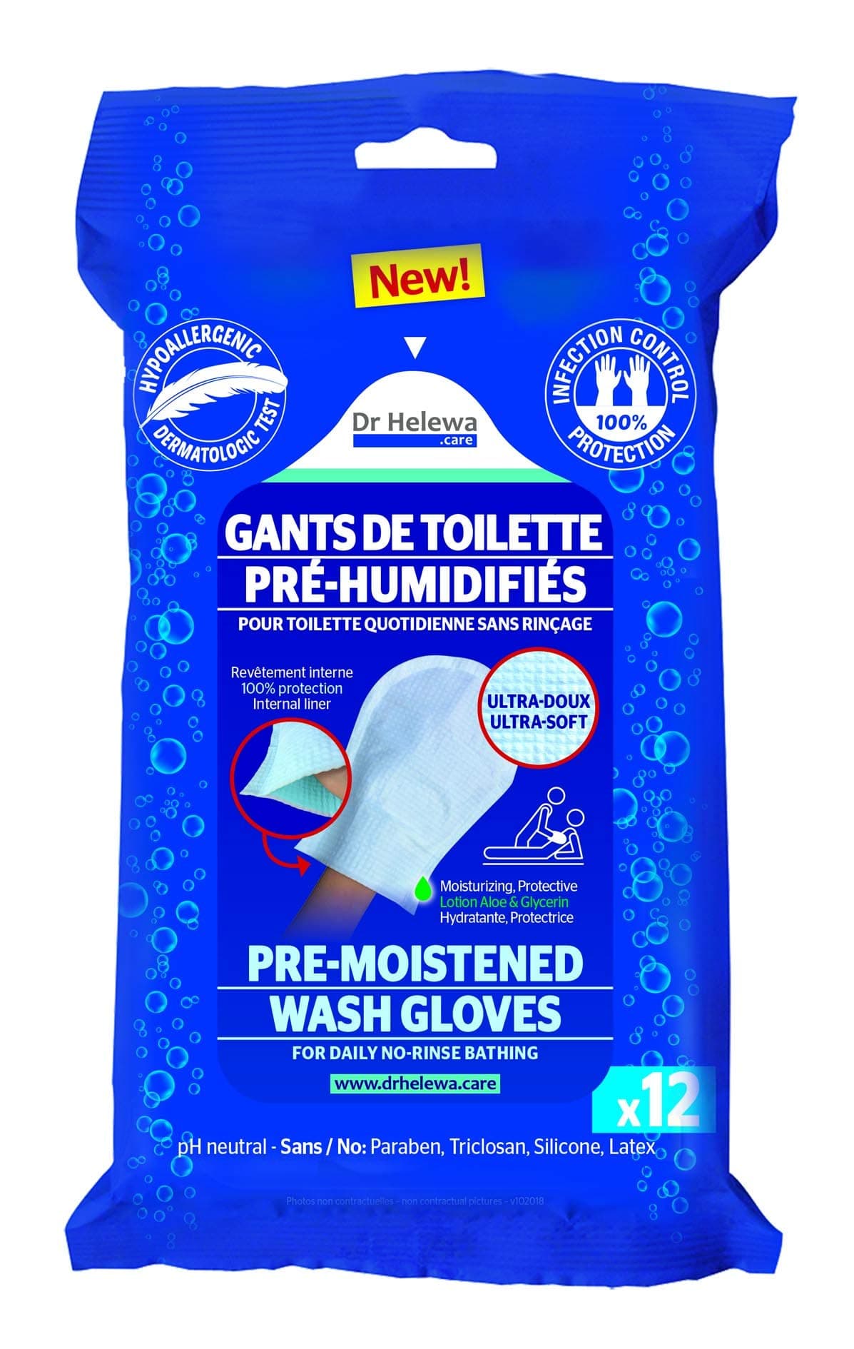 Care Ultra-Soft Pre-Moistened Wash Gloves, Pack of 12