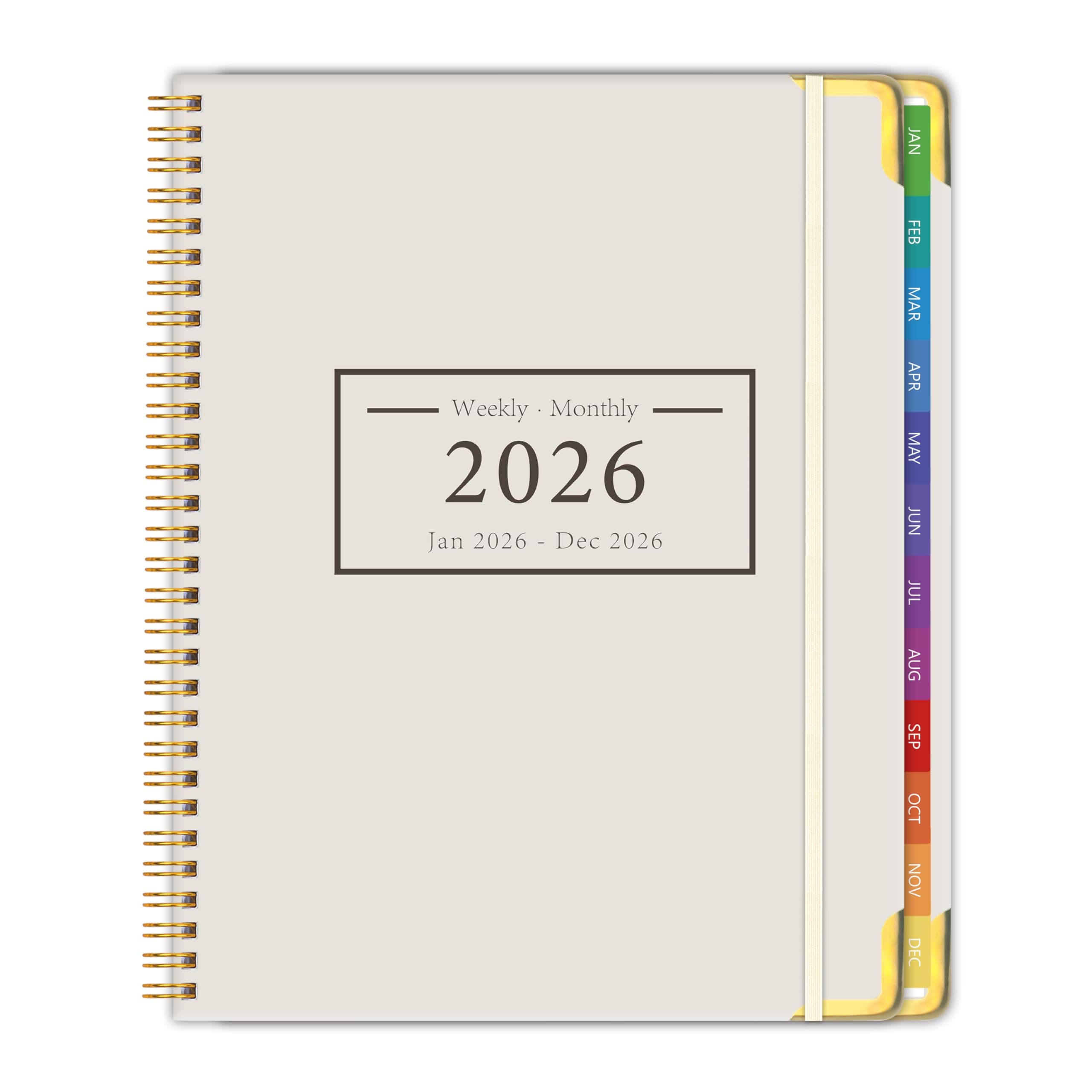 Planner -2026, Hardcover Weekly & Monthly Calendar Planner, January 2026 - December 2026, 8.5" x 11", Daily Agenda Book with Colorful Tabs, College Organizer Notebook, School & Work Supplies for Student Teacher Classroom