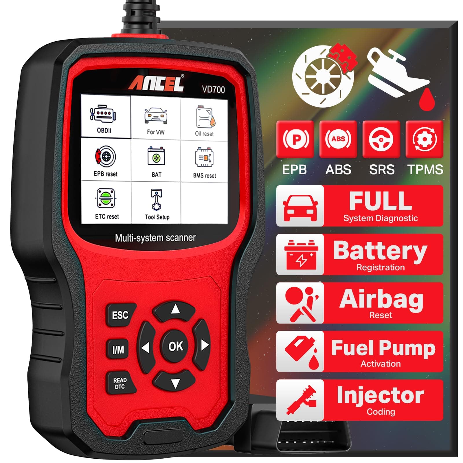 ANCEL VD700 Code Reader for VAG Vehicles