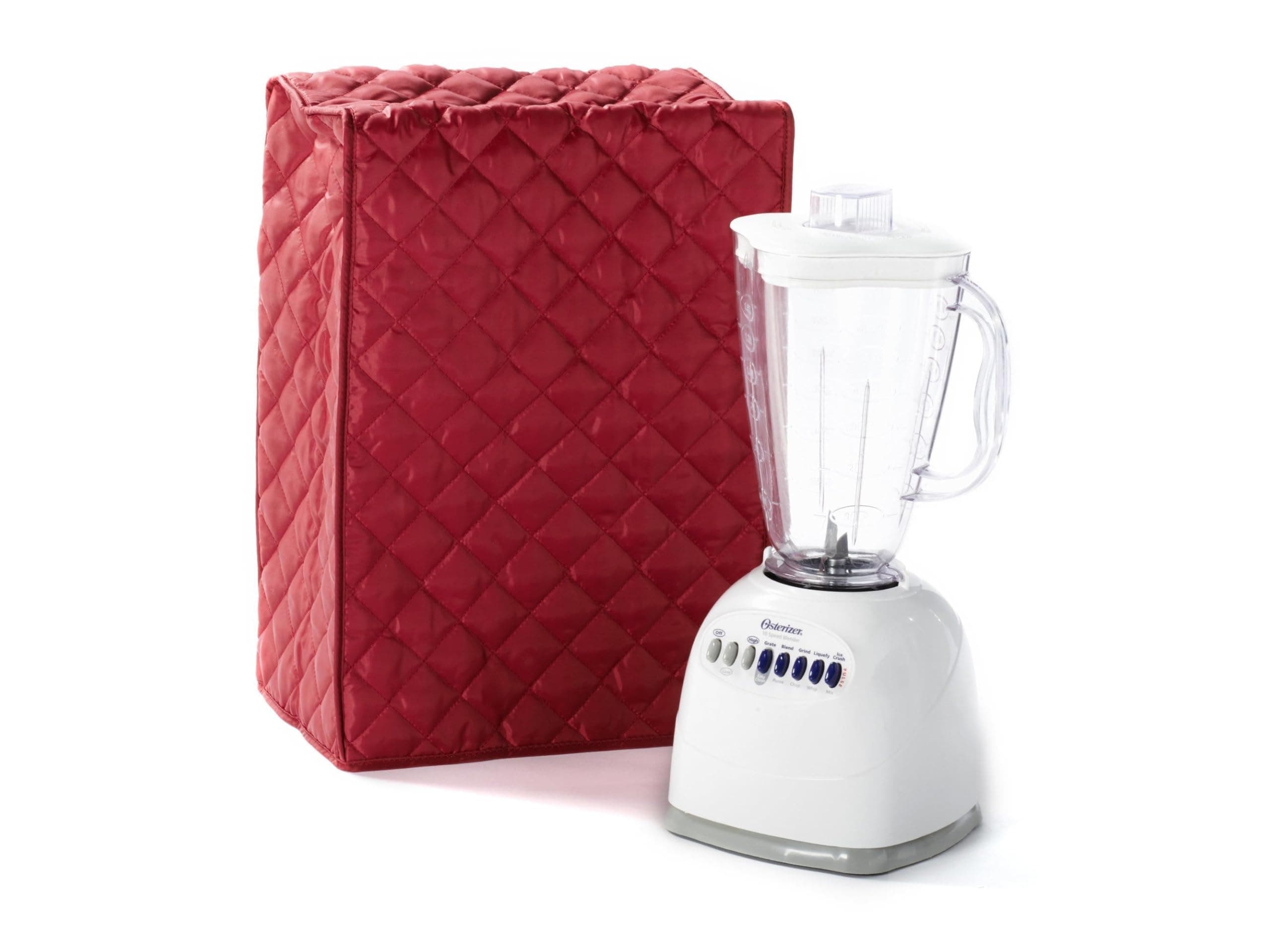 Covermates Keepsakes Blender Cover – Quilted Appliance Protector for Food Processors – Dust & Stain Resistant, Washable Slip‑On Design for Countertop Storage, Red