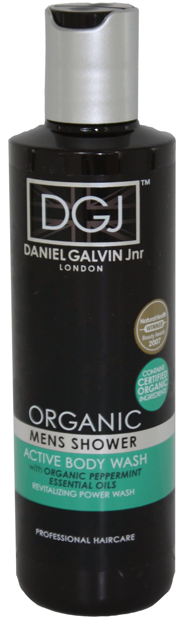 DGJ Organic Mens Shower Active Body Wash with Peppermint Essential Oils