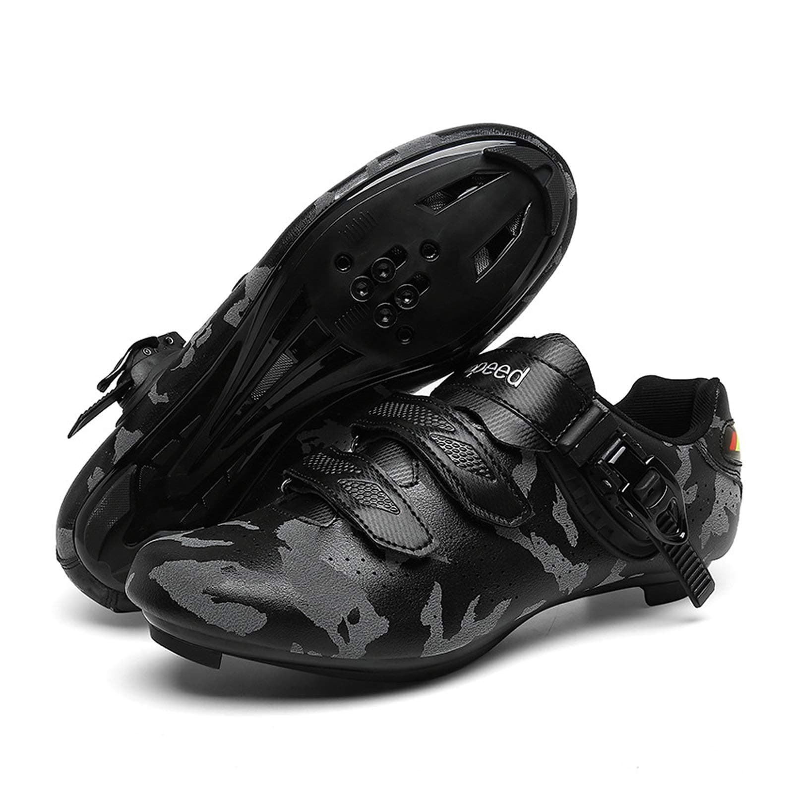 Tmpty Cycling Shoes For Men And Women Discoloration Self-locking Bicycle Road Cycling Riding Shoes For Indoor And Outdoor Cycling (Color : Gray-Road, Size : 12.5)