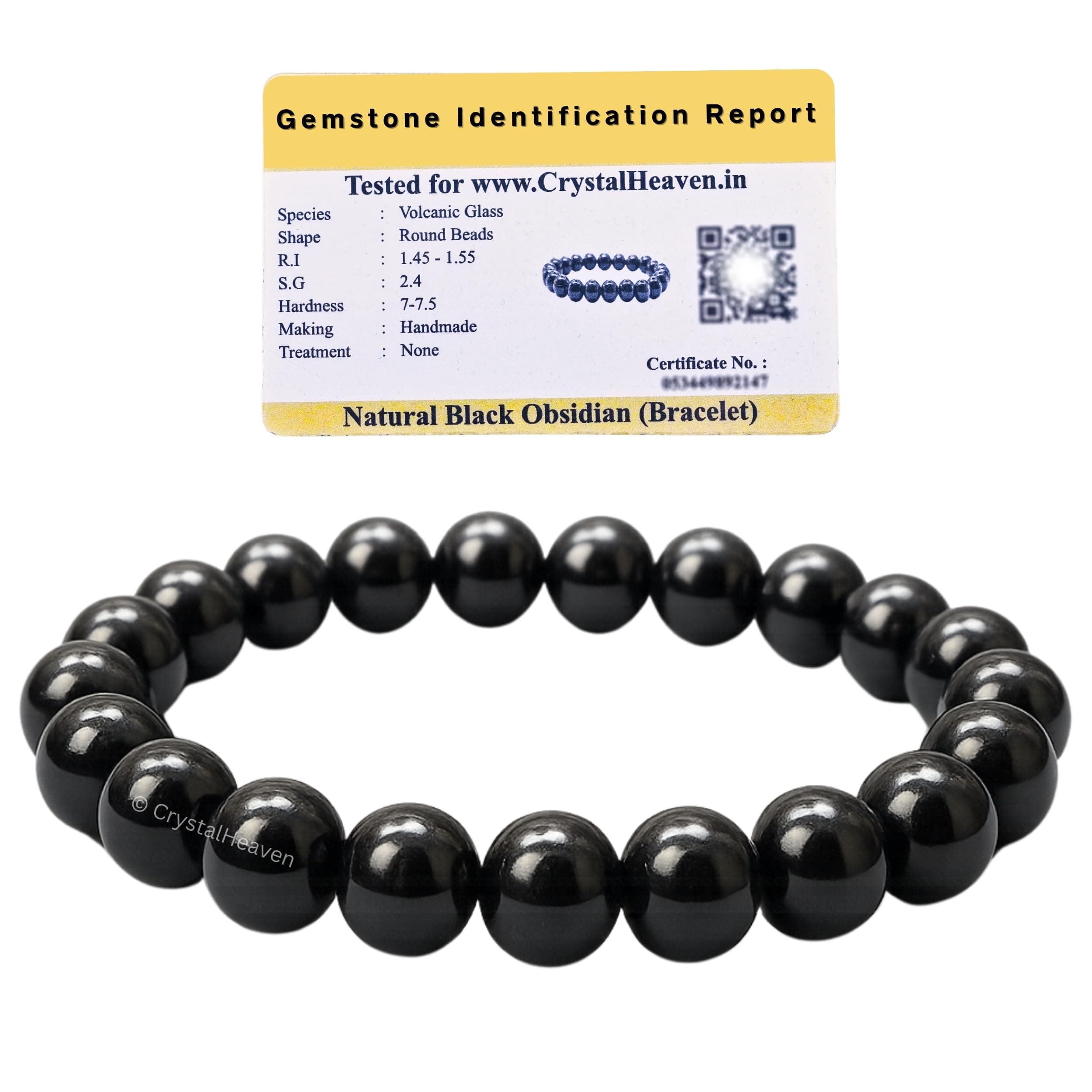 Crystal Heaven Certified Crystal Bracelet for Women Men with Healing Crystal and Reiki Stone - Original Authentic Elastic Beaded Bracelet for Money, Success & Positive Energy