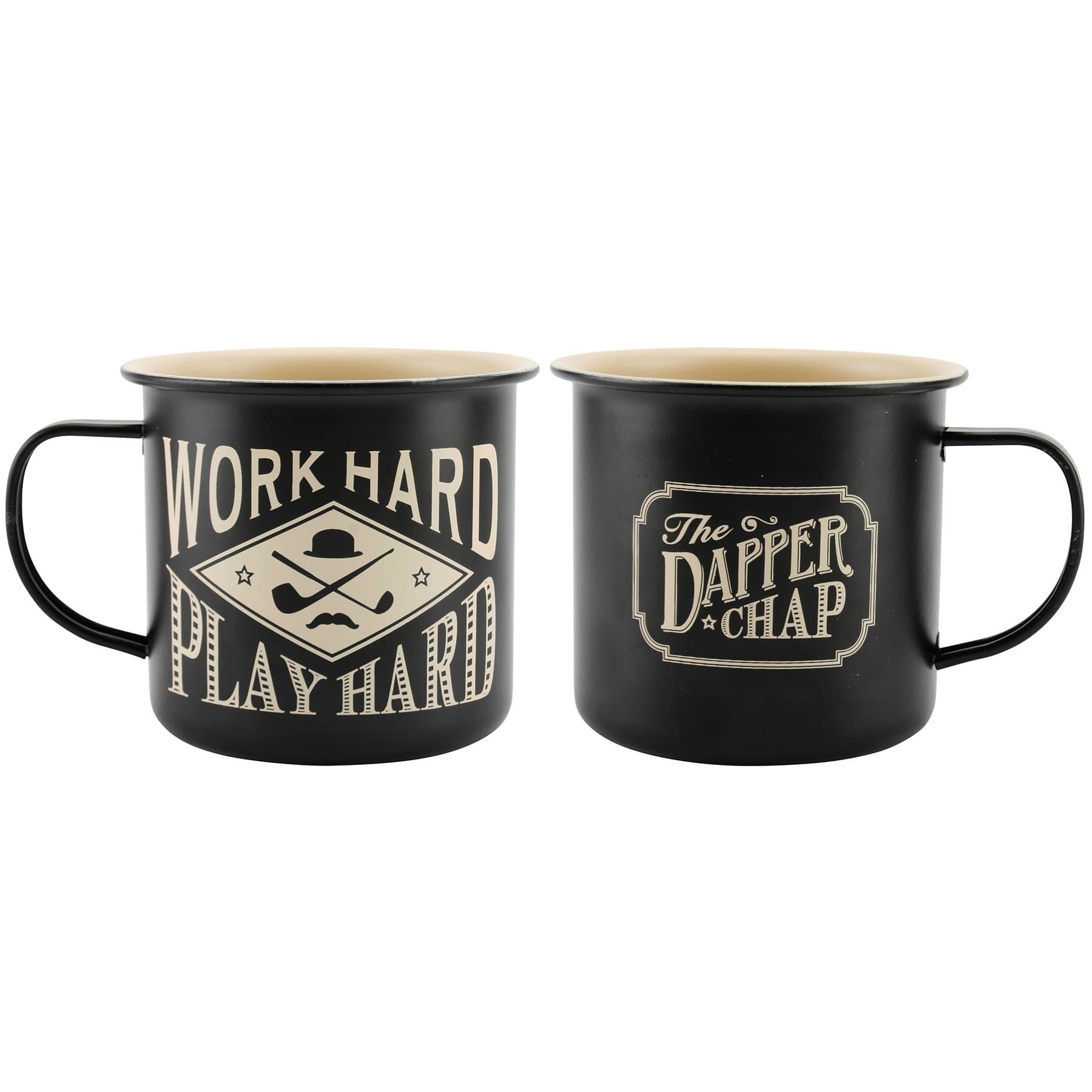 The Dapper Chap 'Work Hard Play Hard' Steel Mug