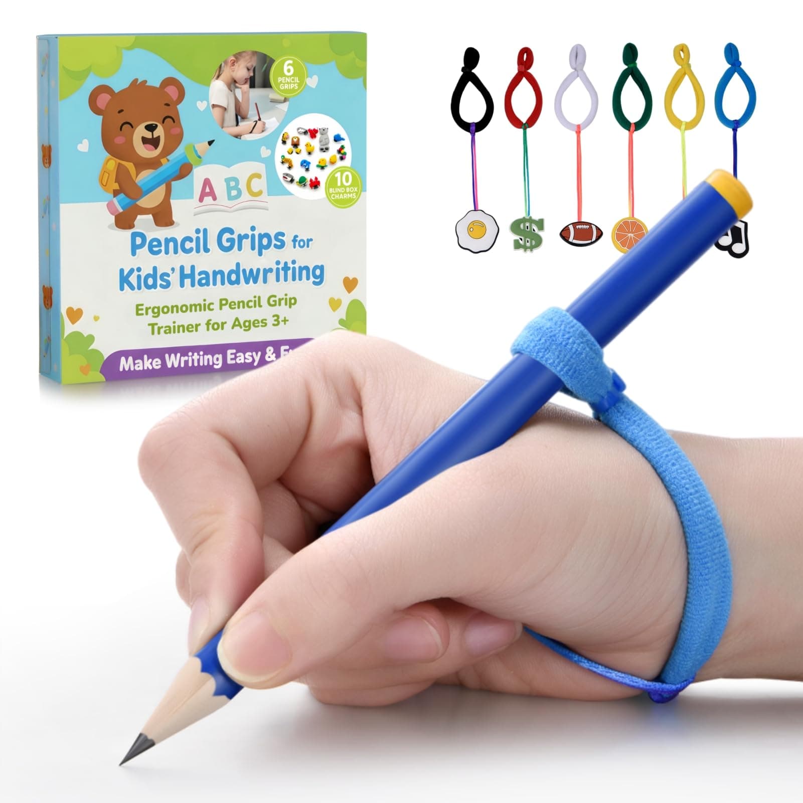 Write Right 6PCS Handwriting Grips for Kids & Toddlers 3-5, Preschool Pencil Grippers by Grotto