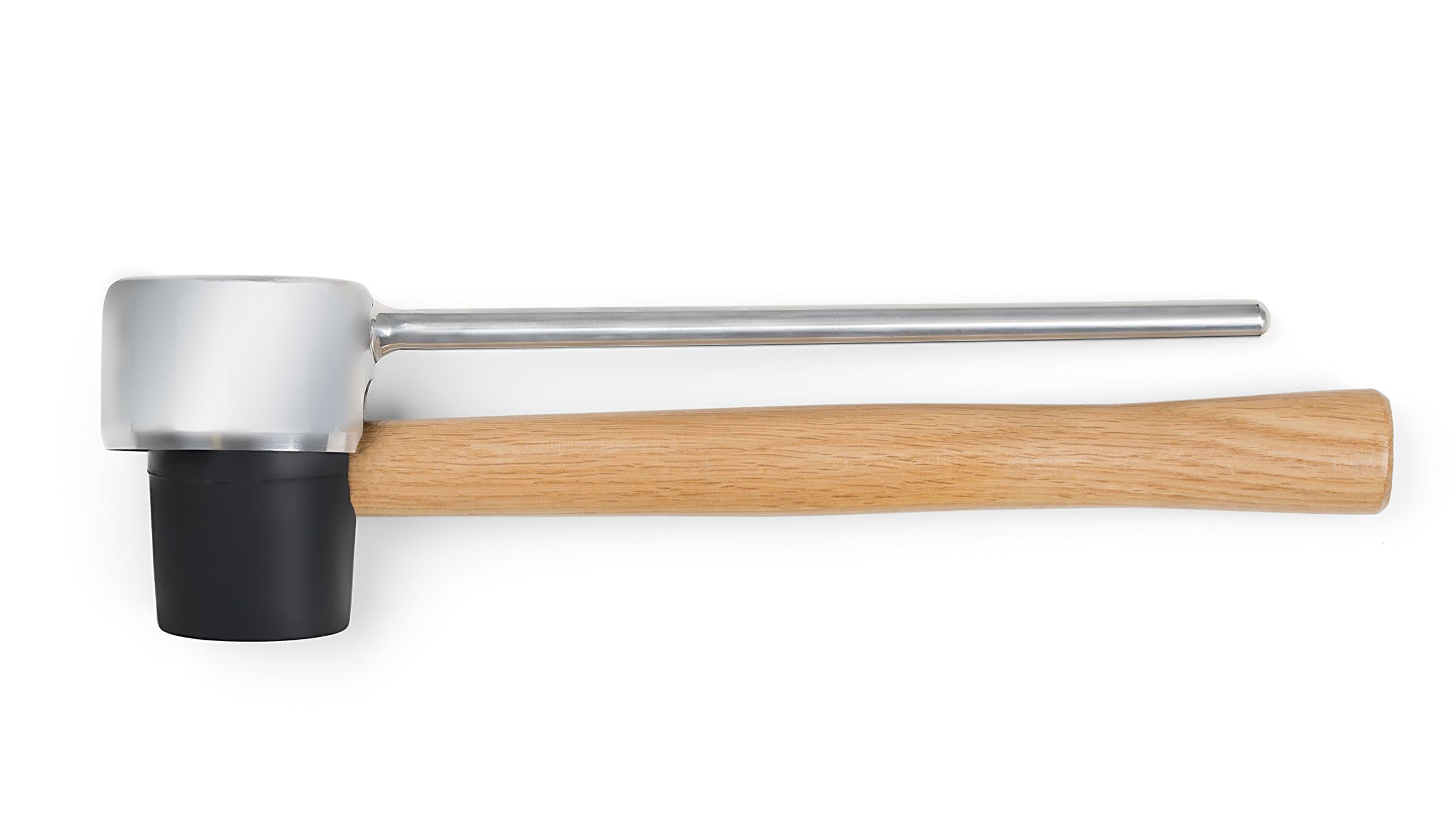 Coconut Opener Tools for Young Coconut Opener made from Food Safe Stainless Steel and Black Rubber Mallet with Wooden Handle for Easy Safe Coco Water by Jimmy Top