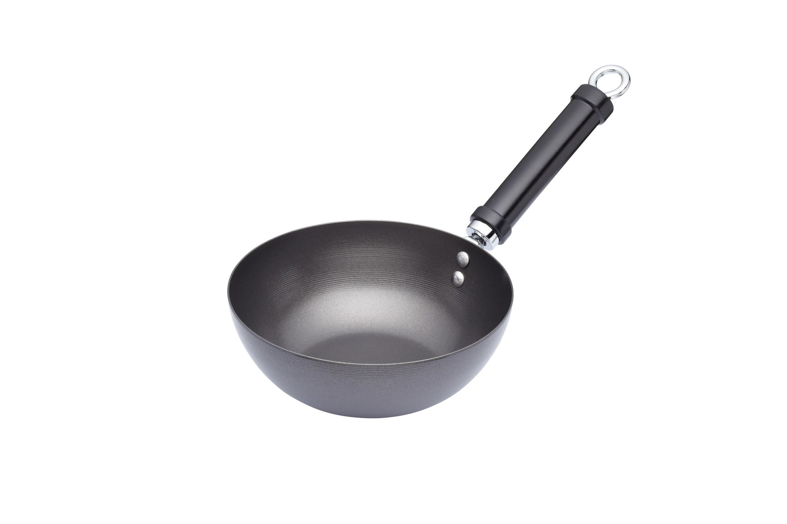 World of Flavours Induction Safe Small Wok, Non Stick Carbon Steel, 2 cm