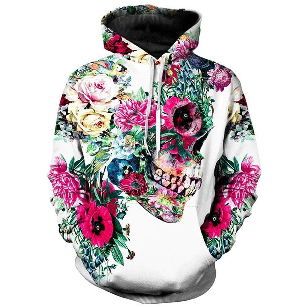 ANEMEL Unisex Halloween Realistic 3D Digital Print Pullover Hoodie Lovers Sweater Hooded Sweatshirt