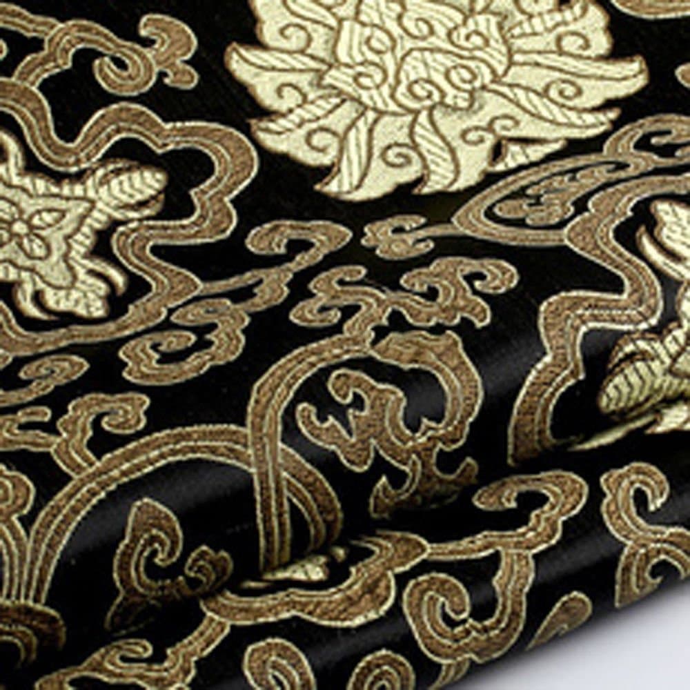 Shanghaipop 35x39 in/90x100 cm Chinese Embroidery Flower Brocade Silky Satin Fabric for Sheet Quilting