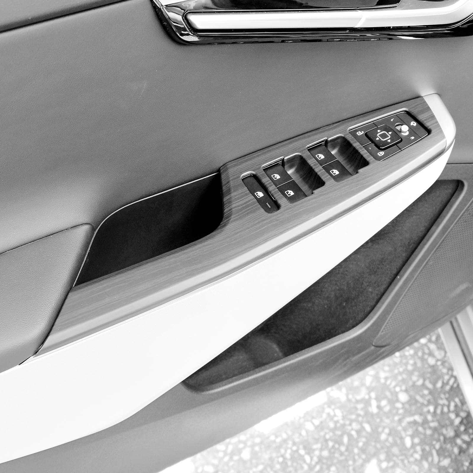 YOUTOOCAR Window Switch Panel Trim Covers Compatible with Kia EV6 2022-2026 Accessories (Wood Grain)