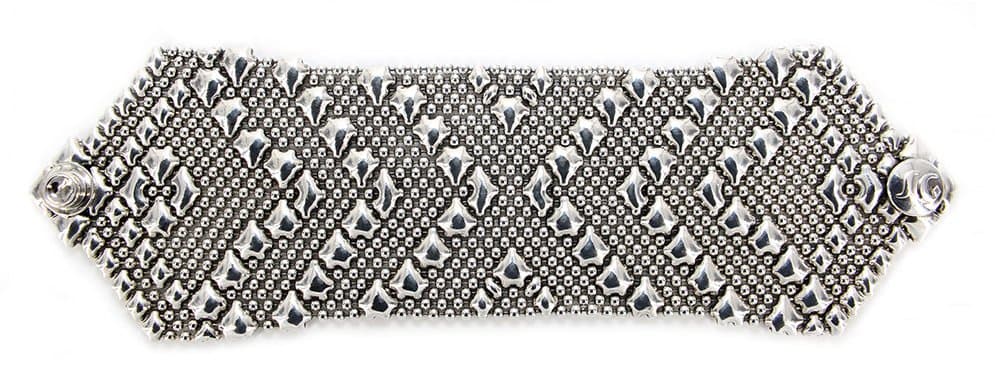 Antique Silver Bracelet B108-AS SG Liquid Metal by Sergio Gutierrez-Pouch& included (7.5 ")