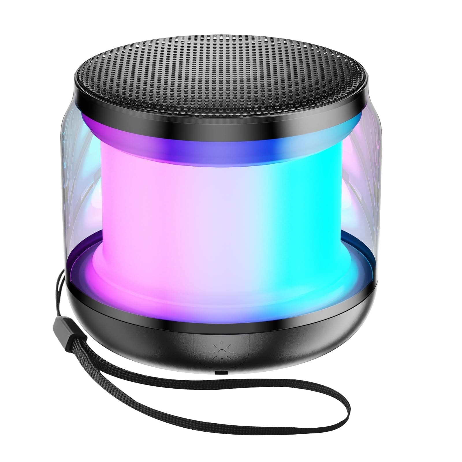 Mini Portable Bluetooth Speakers Wireless,TWS Pairing Small Bluetooth Speaker，with Lights and Lanyard,Gifts for Women/Girls, Boys and Kids for Christmas