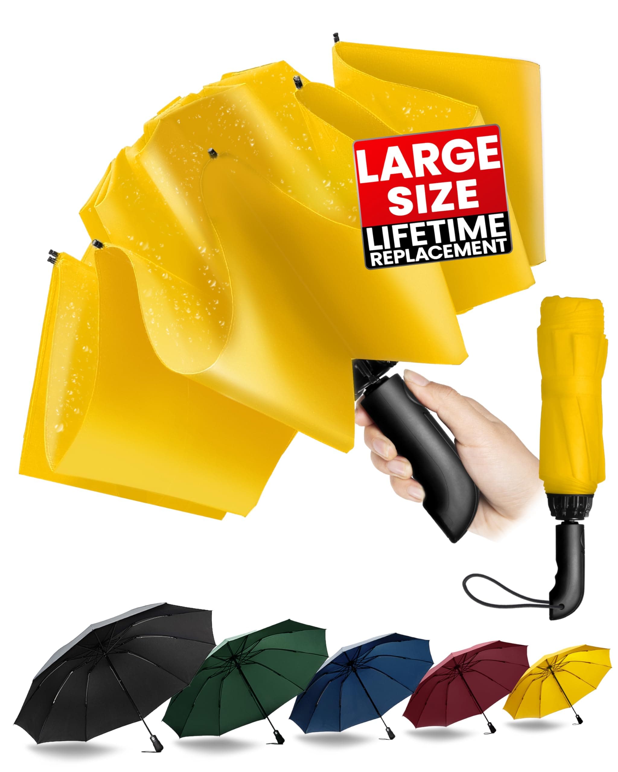 Conlun Travel Inverted Umbrella Compact Windproof- Automatic reverse Umbrellas for Rain - Folding Portable 10 Ribs Large Umbrella