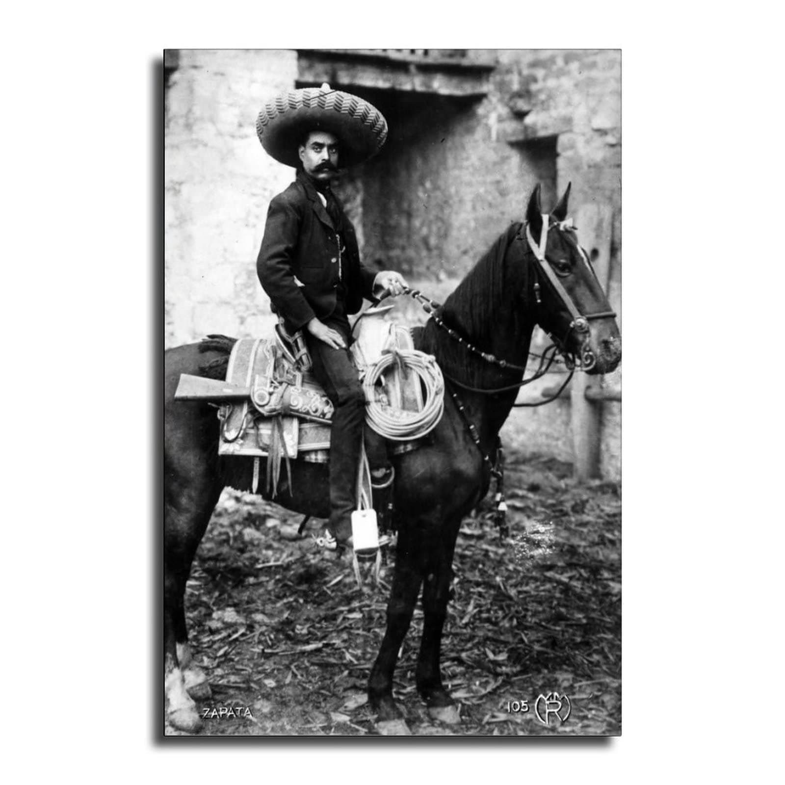 Emiliano Zapata Mexican Hero La Revolucion Mexicana Poster Decorative Painting Canvas Wall Art Living Room Posters Bedroom Painting 16x24inch(40x60cm)