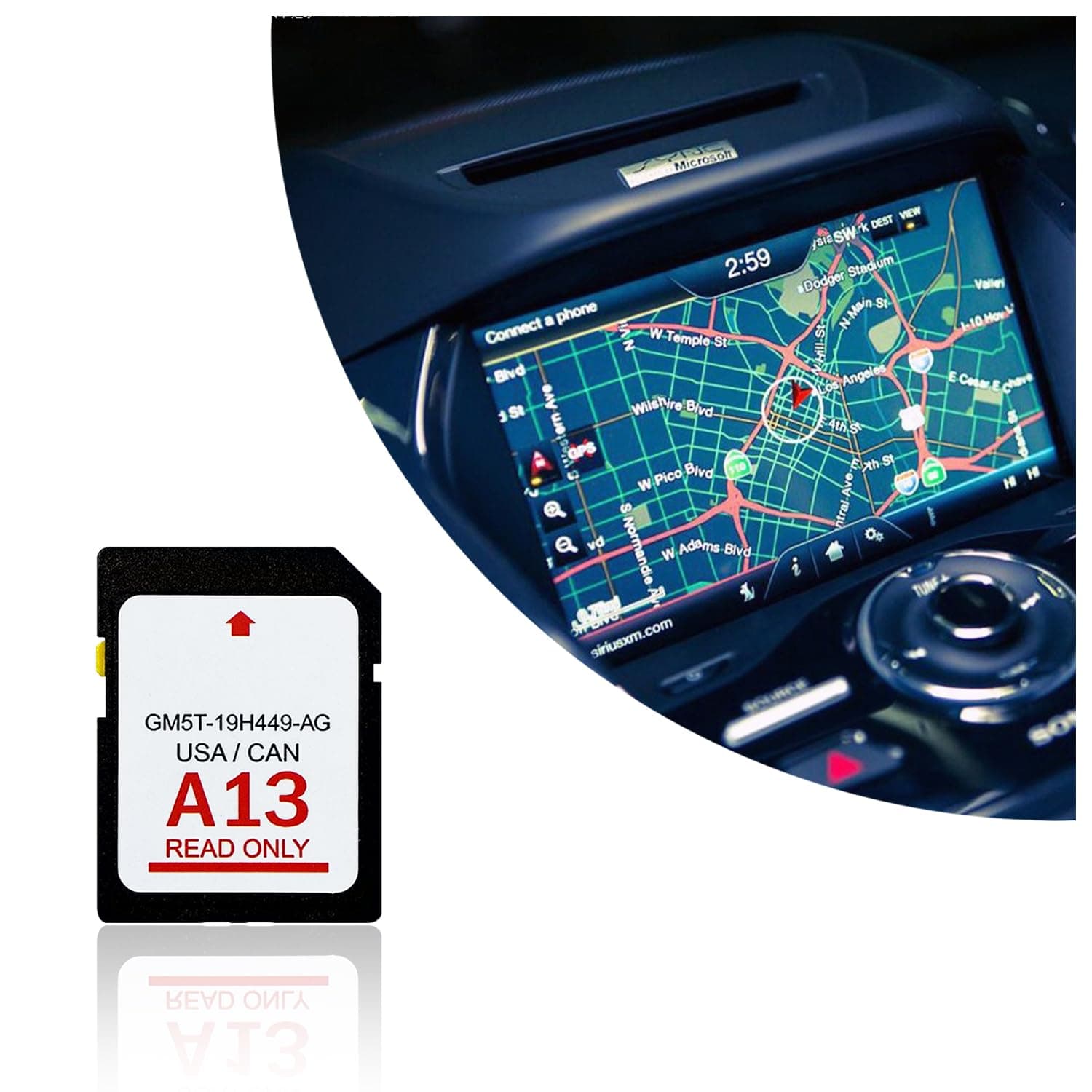 A13 Car Navigation SD Card,Compatible with Ford Navigation SD Card with USA&Canada Maps,GM5T-19H449-AG Auto Accessories GPS Navigator for Car Compatible with Ford Lincoln (A13)