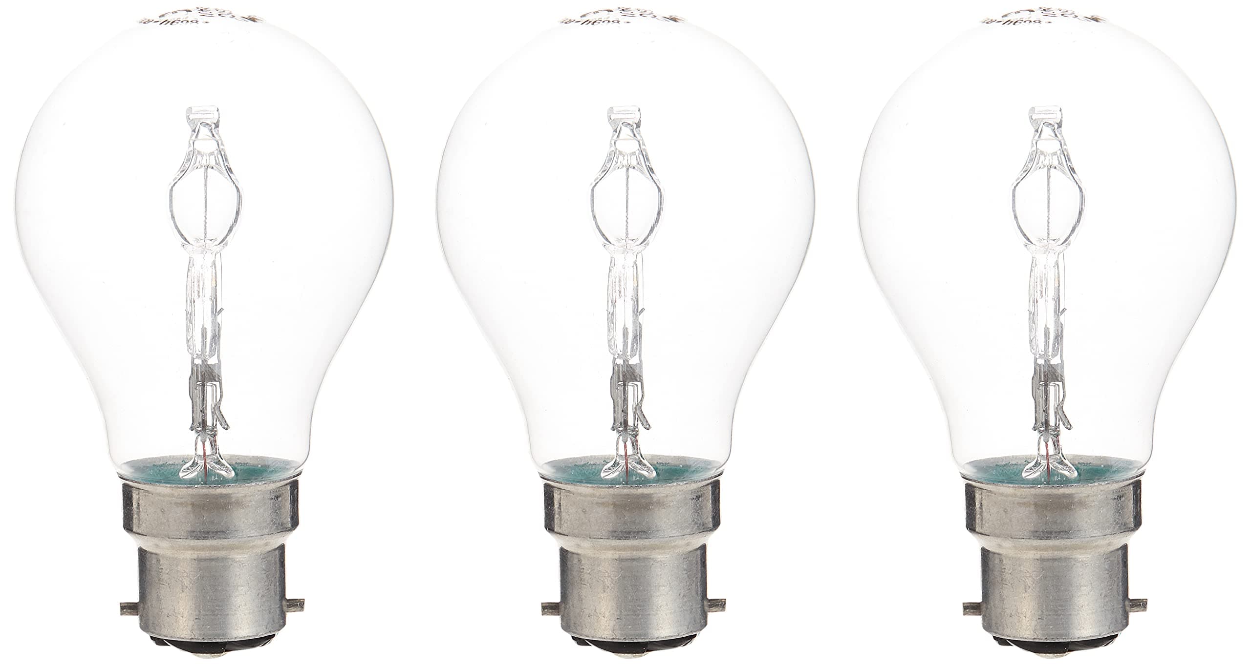 Osram Halogen Classic A, Energy Saver, Lamps, Bulb Shape Dimmable (30W) Pin - Base B22D, 405 Lm -Warm White-2700K (Bundle- Pack Of 3)