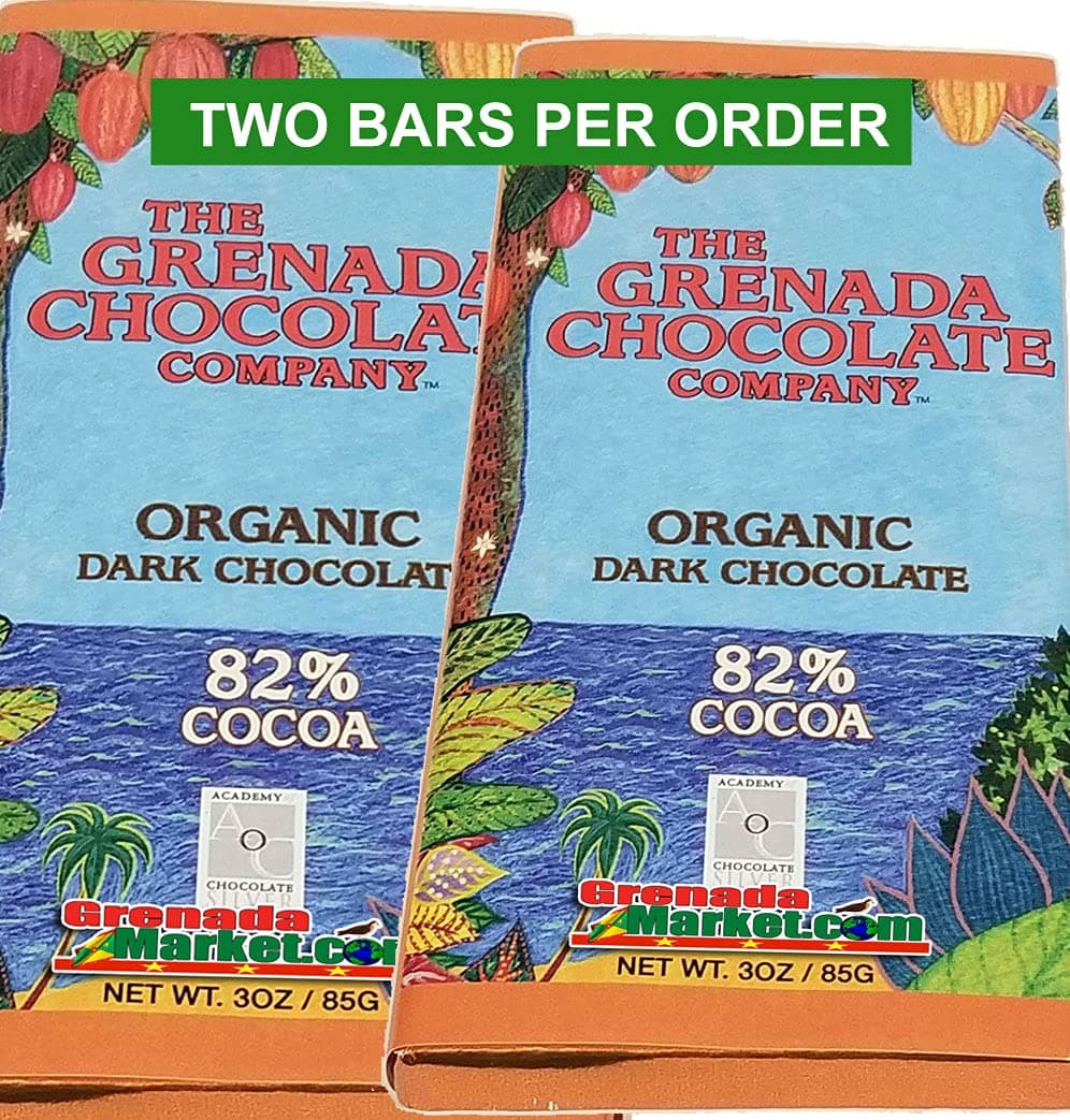 SPICE CARIBBEAN OUR SPICES, OUR CULTUREGrenada Chocolate Company - 82% Cocoa - Organic Dark, 2 Bars per order, 3oz ea