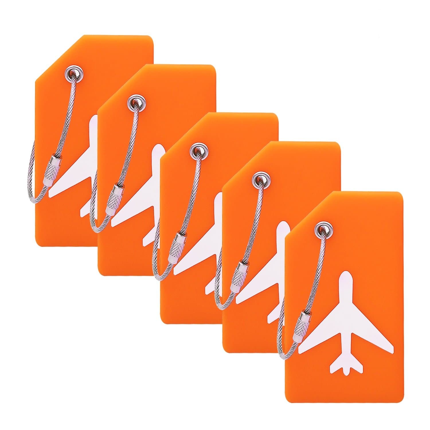 5Pack Silicone Luggage Tag with Name ID Card Perfect to Quickly Spot Luggage Suitcase by Ovener