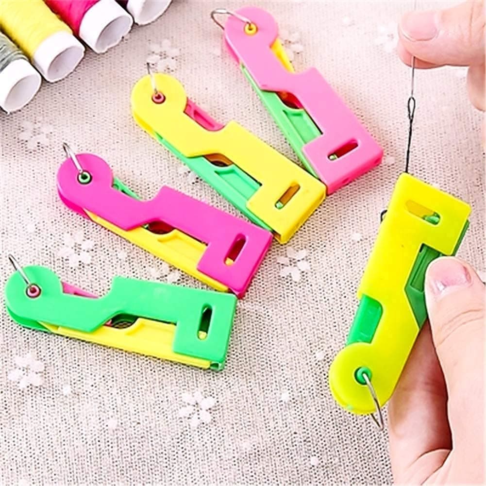 ONKAR INC Pack 5 Pieces Automatic Needle Threader Thread Guide Elderly Use Needle Device, Multicolor.*+*