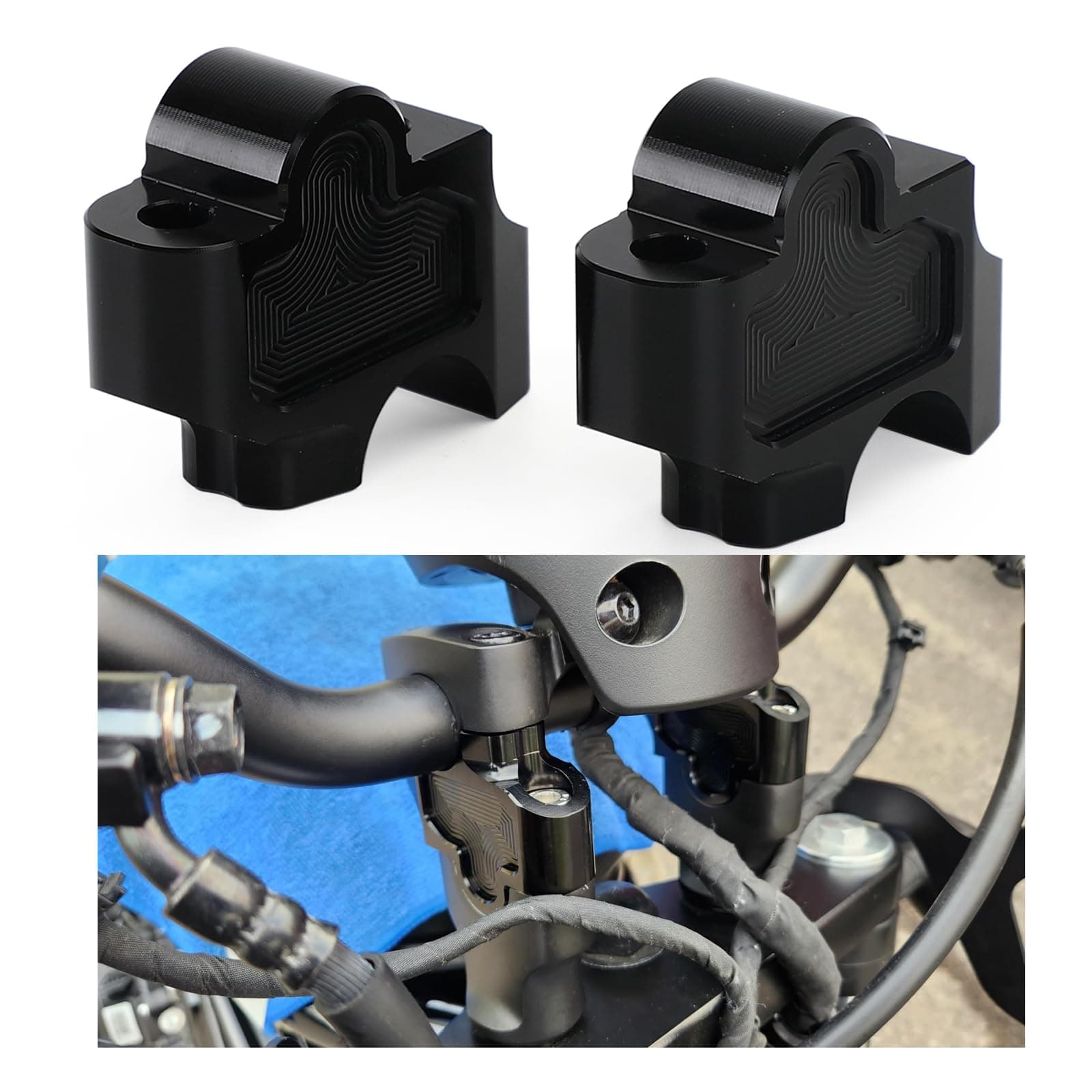 Motorcycle Handlebar Risers, CNC Aluminum 27mm for Honda REBEL CMX 250/300/500/1100 2017-2021, Black