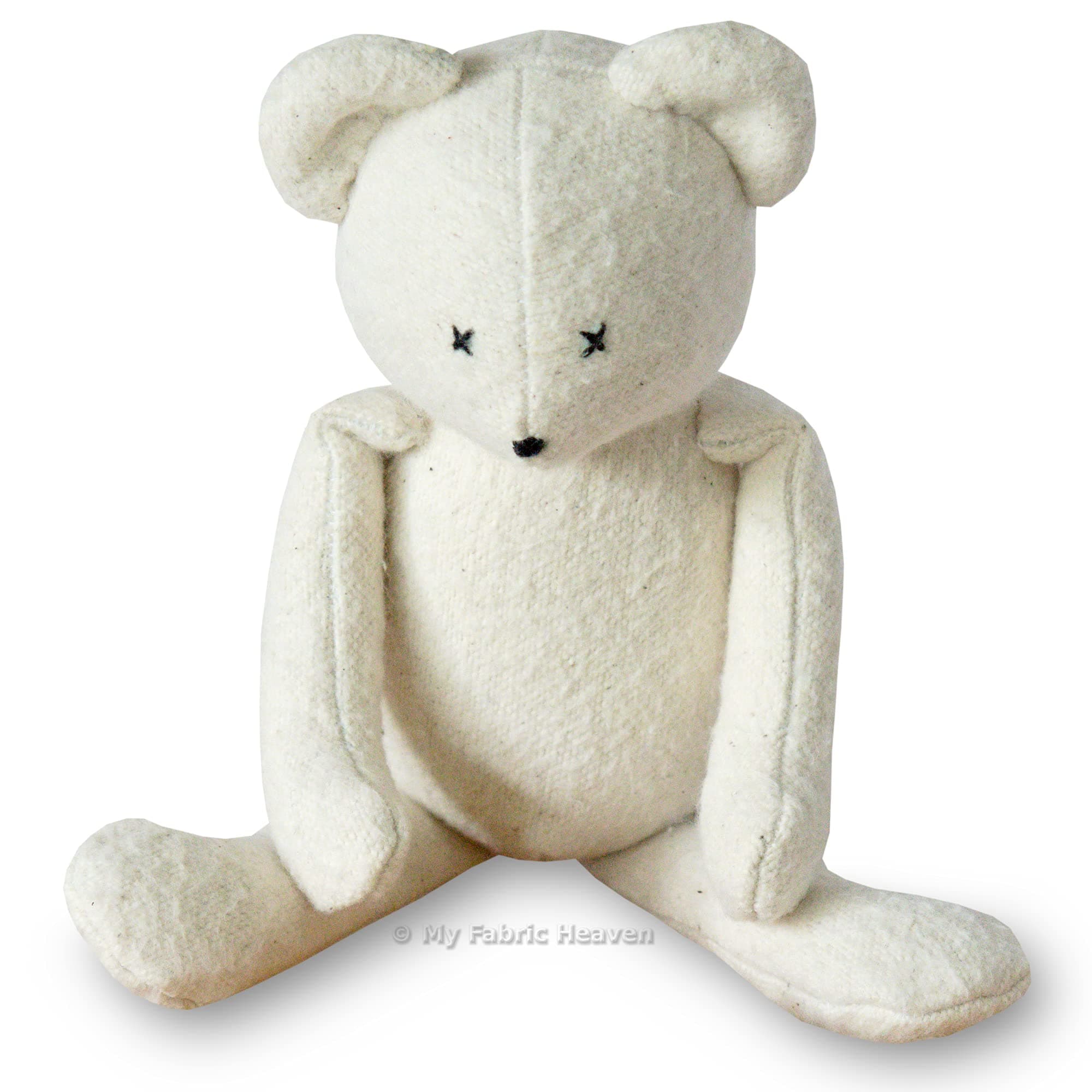 My Fabric Heaven Huggable Teddy Bear Sewing Pattern Independent Design. Neutral Nursery Baby Keepsake, Handmade Stuffed Soft Toy & Easy Photo Tutorial Instructions. Free Post